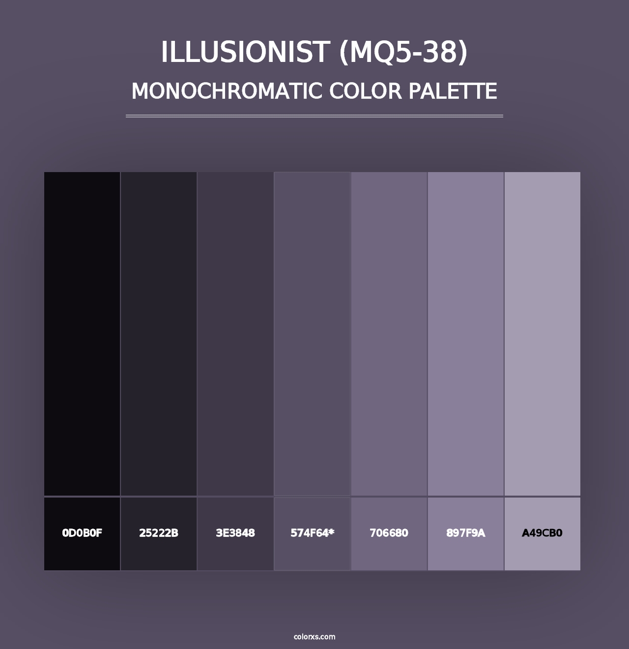 Illusionist (MQ5-38) - Monochromatic Color Palette