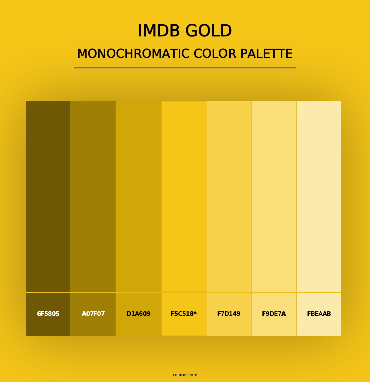 IMDb Gold - Monochromatic Color Palette