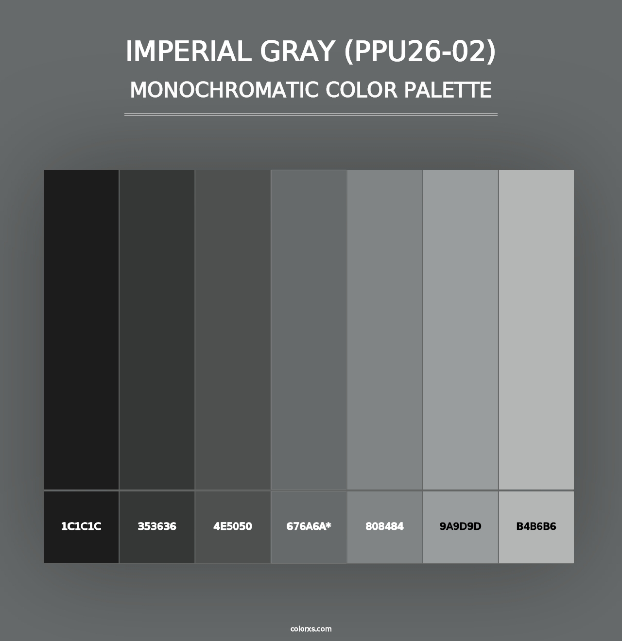 Imperial Gray (PPU26-02) - Monochromatic Color Palette