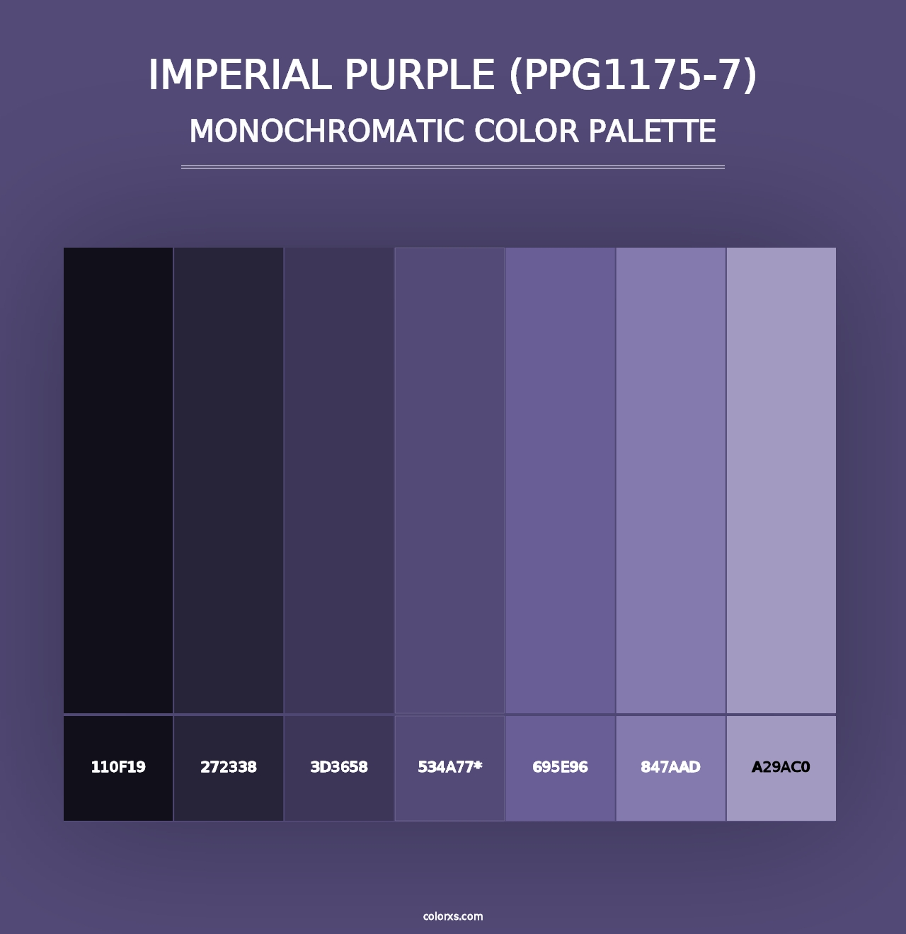 Imperial Purple (PPG1175-7) - Monochromatic Color Palette