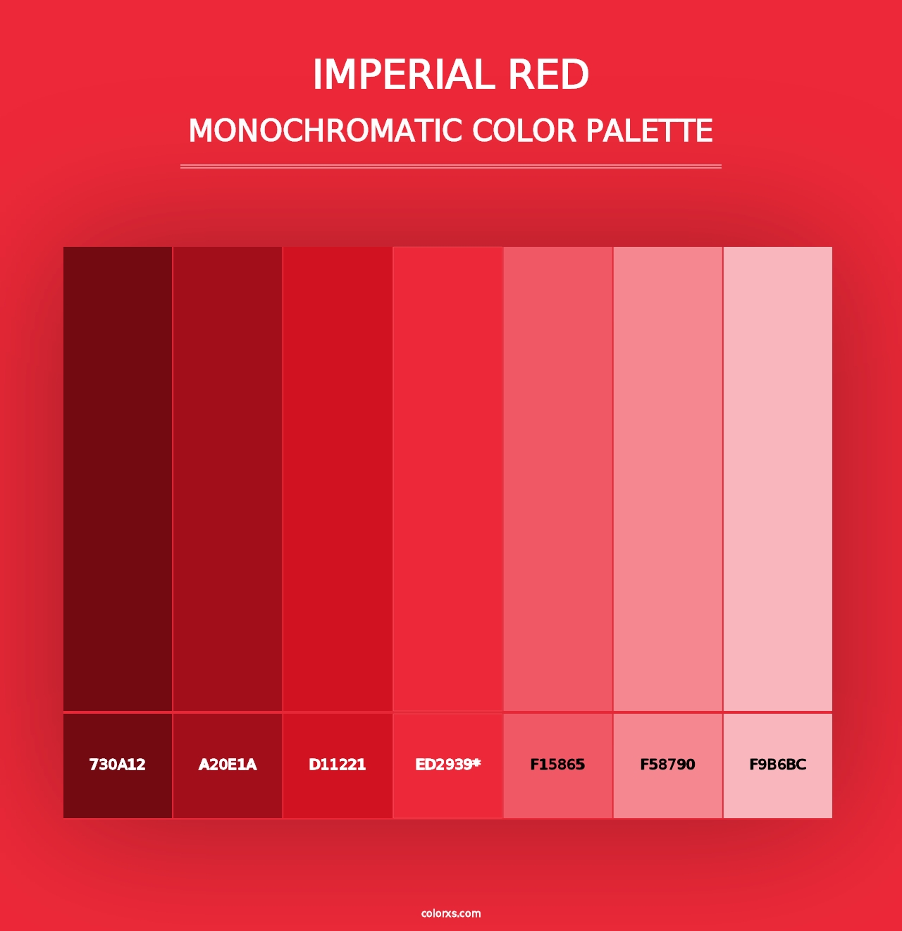 Imperial Red - Monochromatic Color Palette