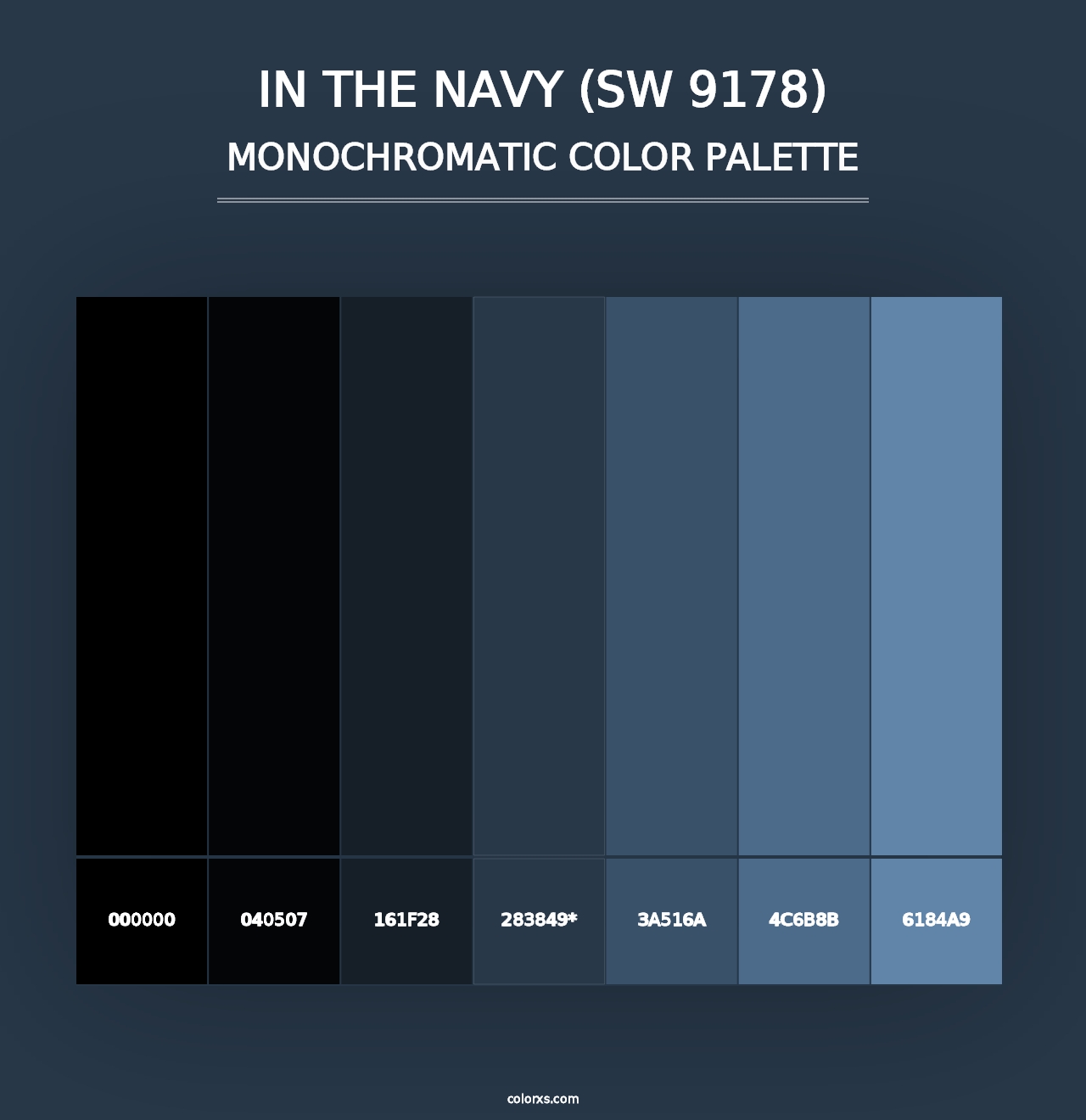 In the Navy (SW 9178) - Monochromatic Color Palette