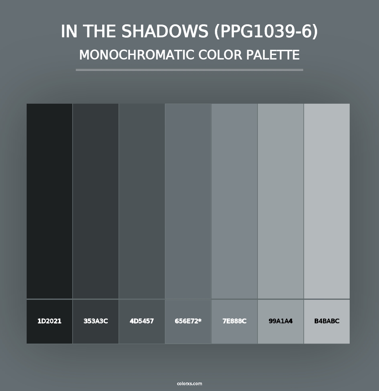 In The Shadows (PPG1039-6) - Monochromatic Color Palette