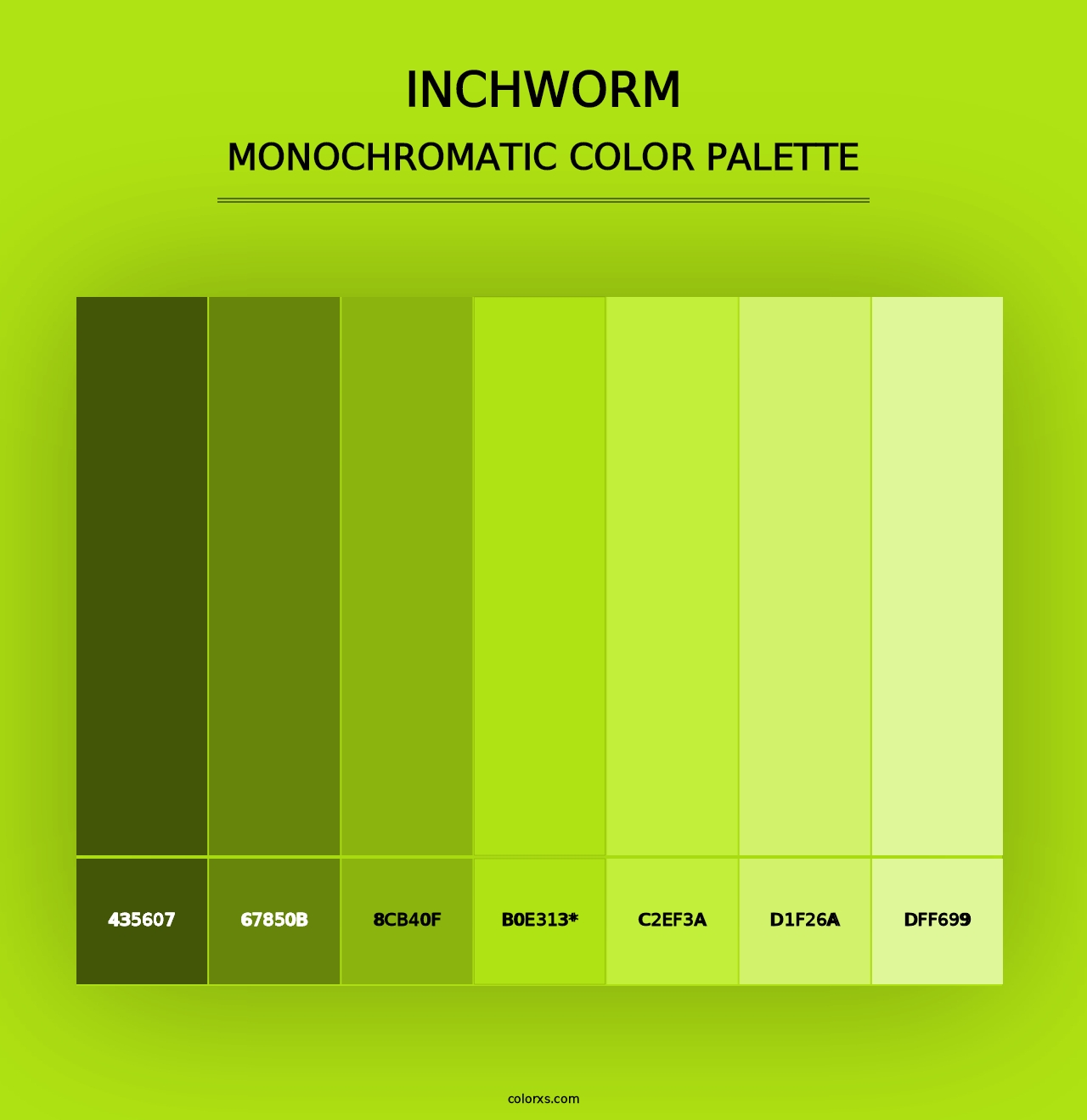 Inchworm - Monochromatic Color Palette