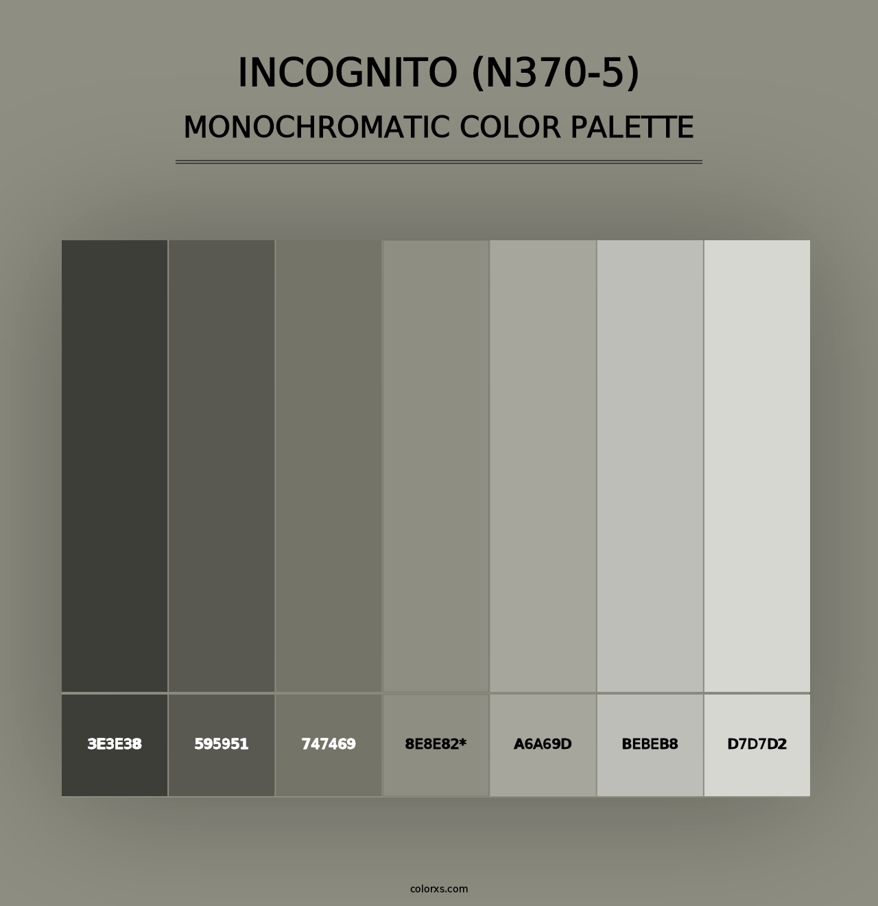 Incognito (N370-5) - Monochromatic Color Palette