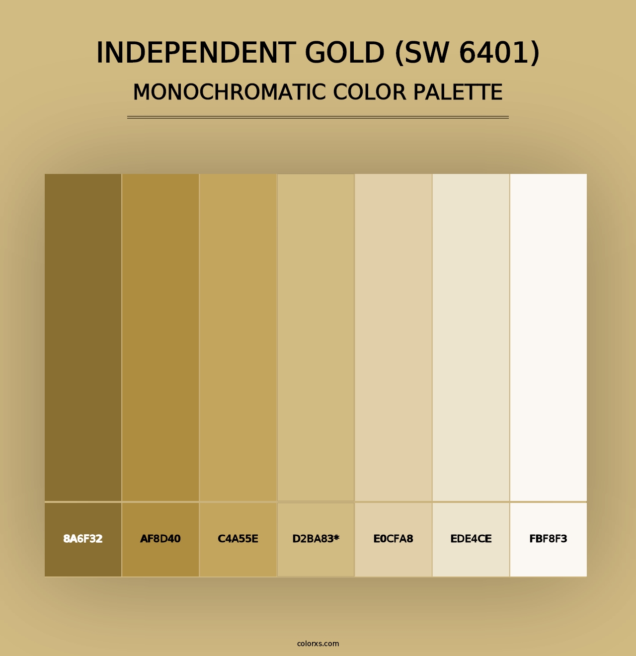 Independent Gold (SW 6401) - Monochromatic Color Palette