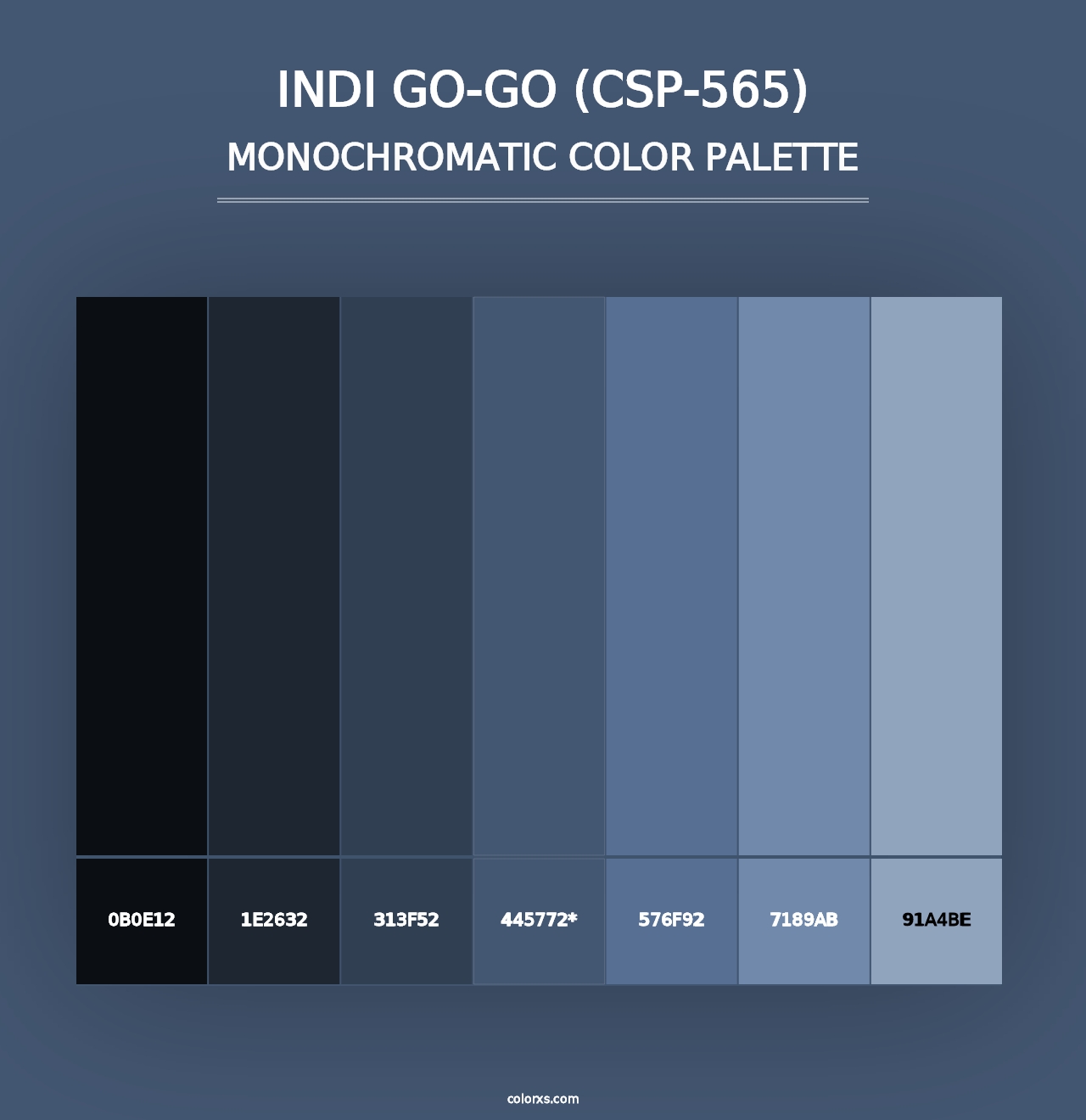 Indi Go-Go (CSP-565) - Monochromatic Color Palette