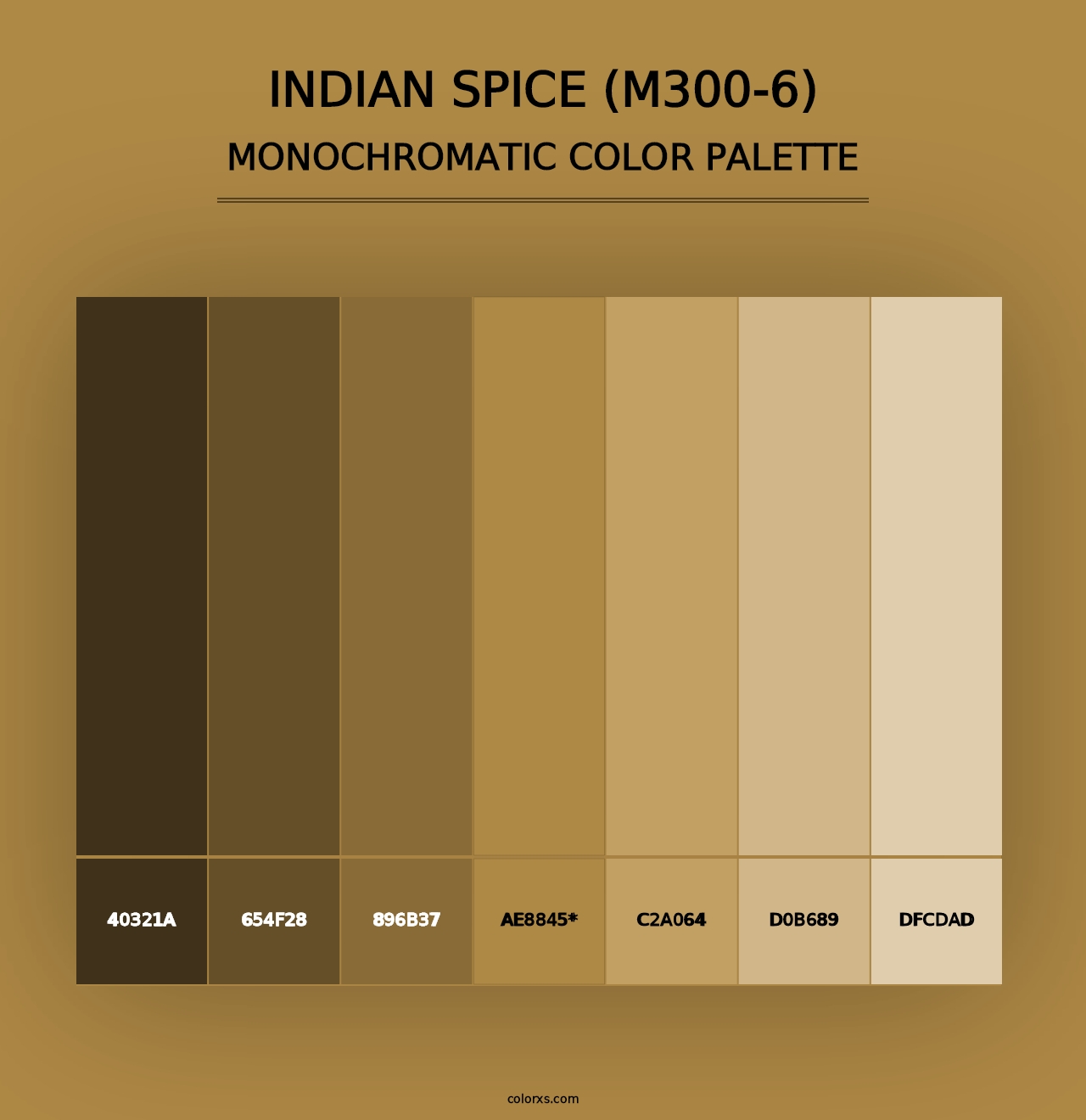 Indian Spice (M300-6) - Monochromatic Color Palette