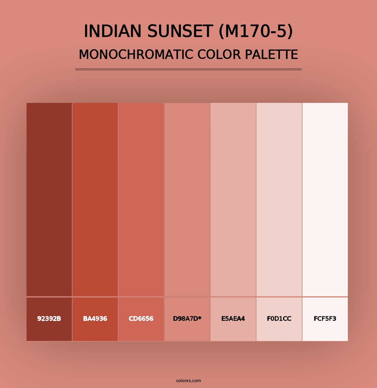 Indian Sunset (M170-5) - Monochromatic Color Palette