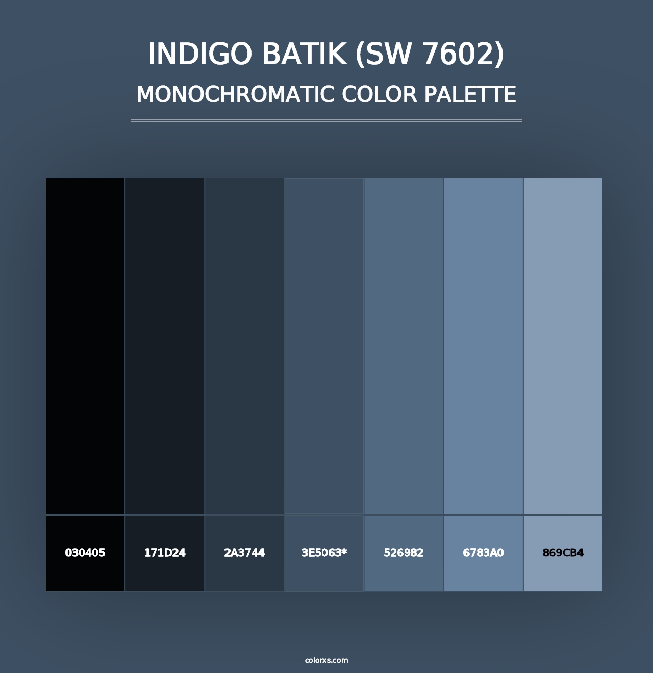 Indigo Batik (SW 7602) - Monochromatic Color Palette