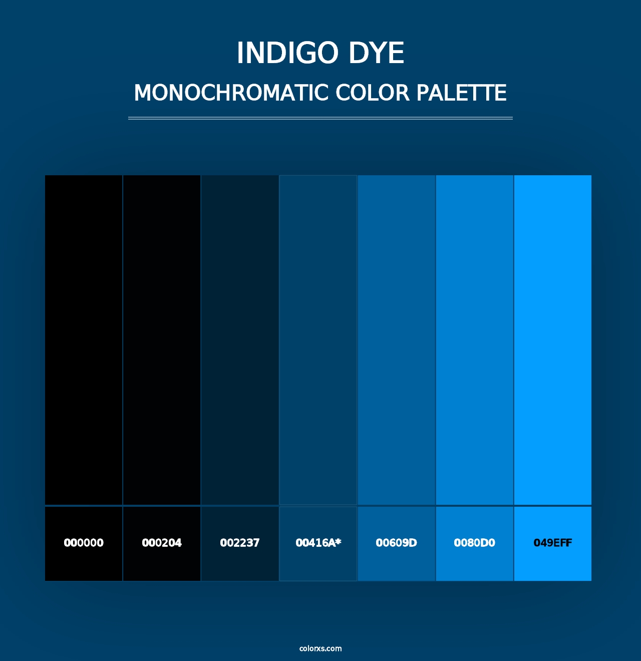 Indigo Dye - Monochromatic Color Palette