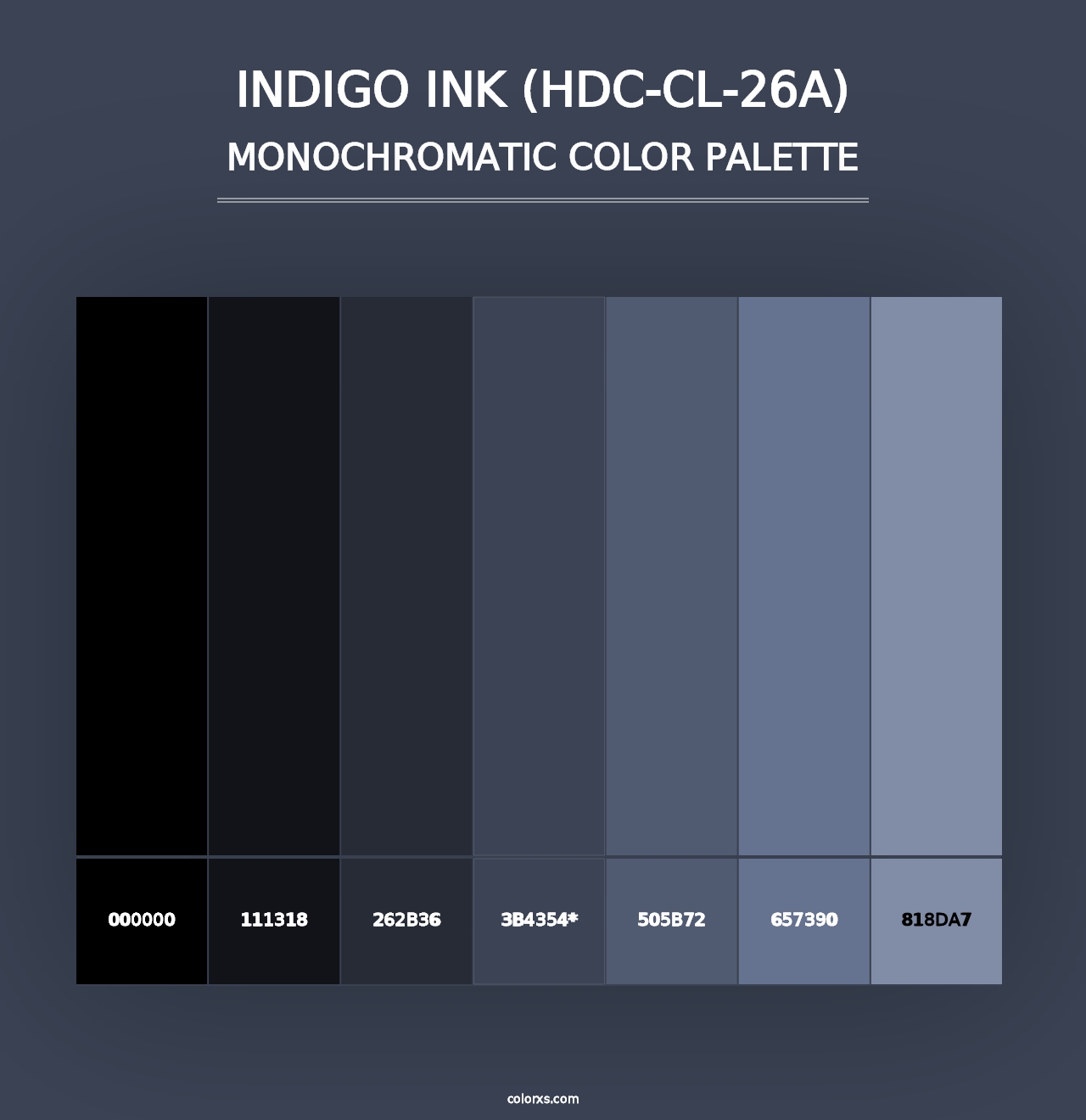 Indigo Ink (HDC-CL-26A) - Monochromatic Color Palette