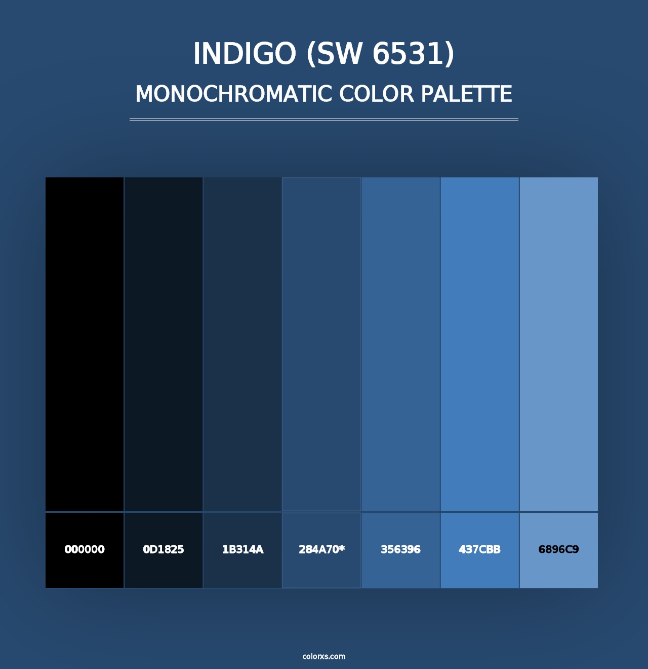 Indigo (SW 6531) - Monochromatic Color Palette