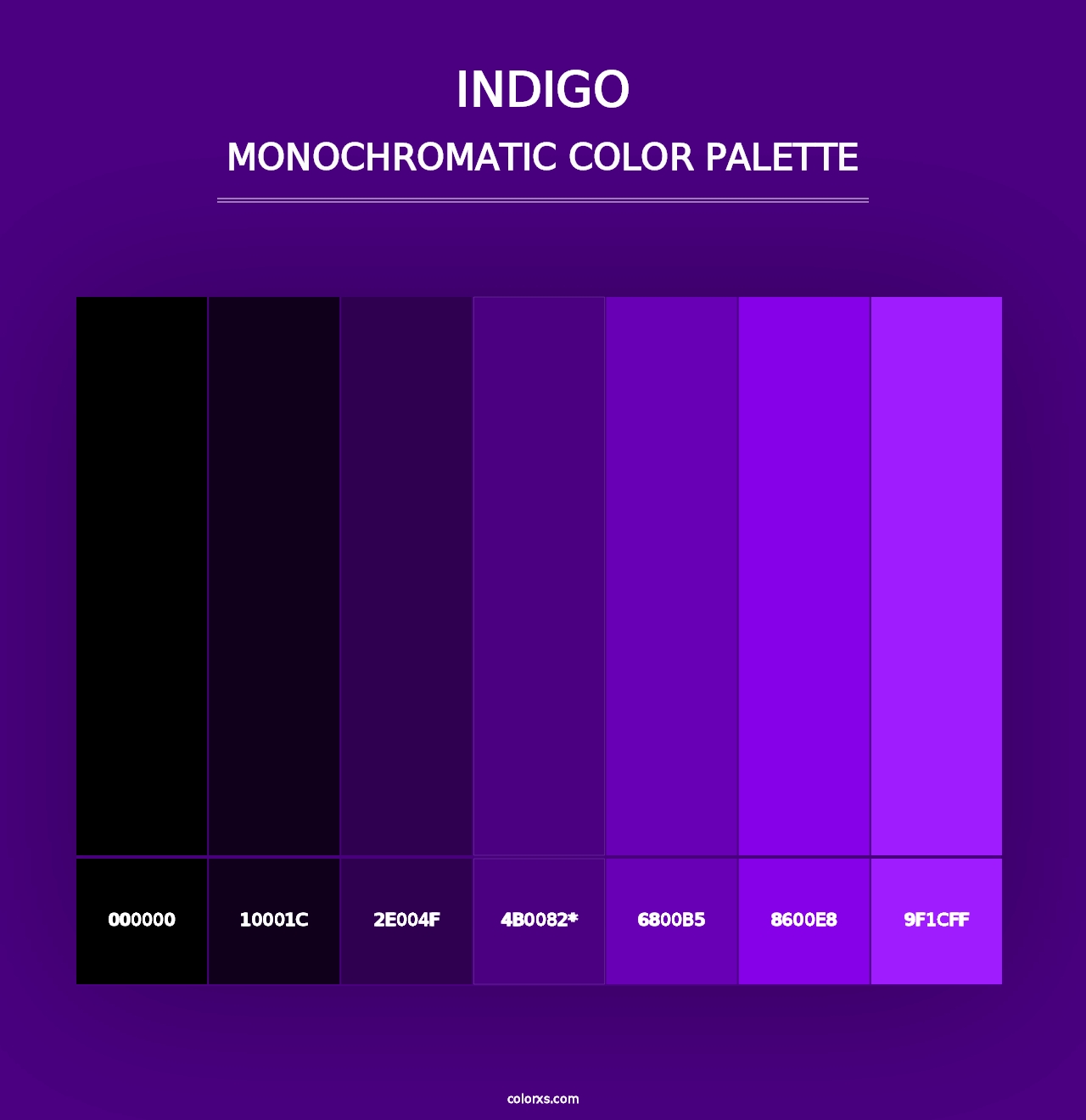 Indigo - Monochromatic Color Palette