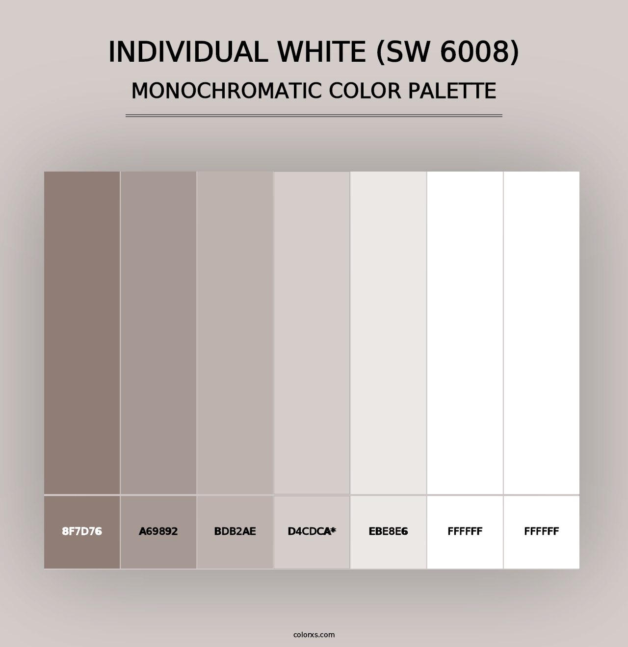 Individual White (SW 6008) - Monochromatic Color Palette