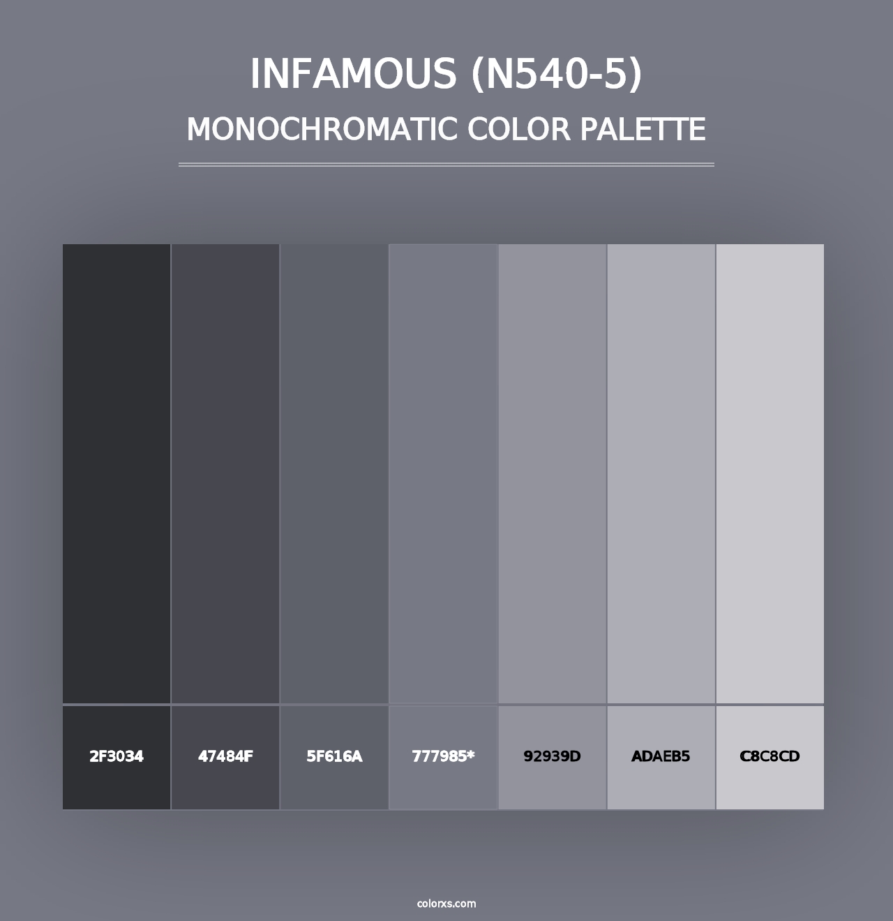 Infamous (N540-5) - Monochromatic Color Palette