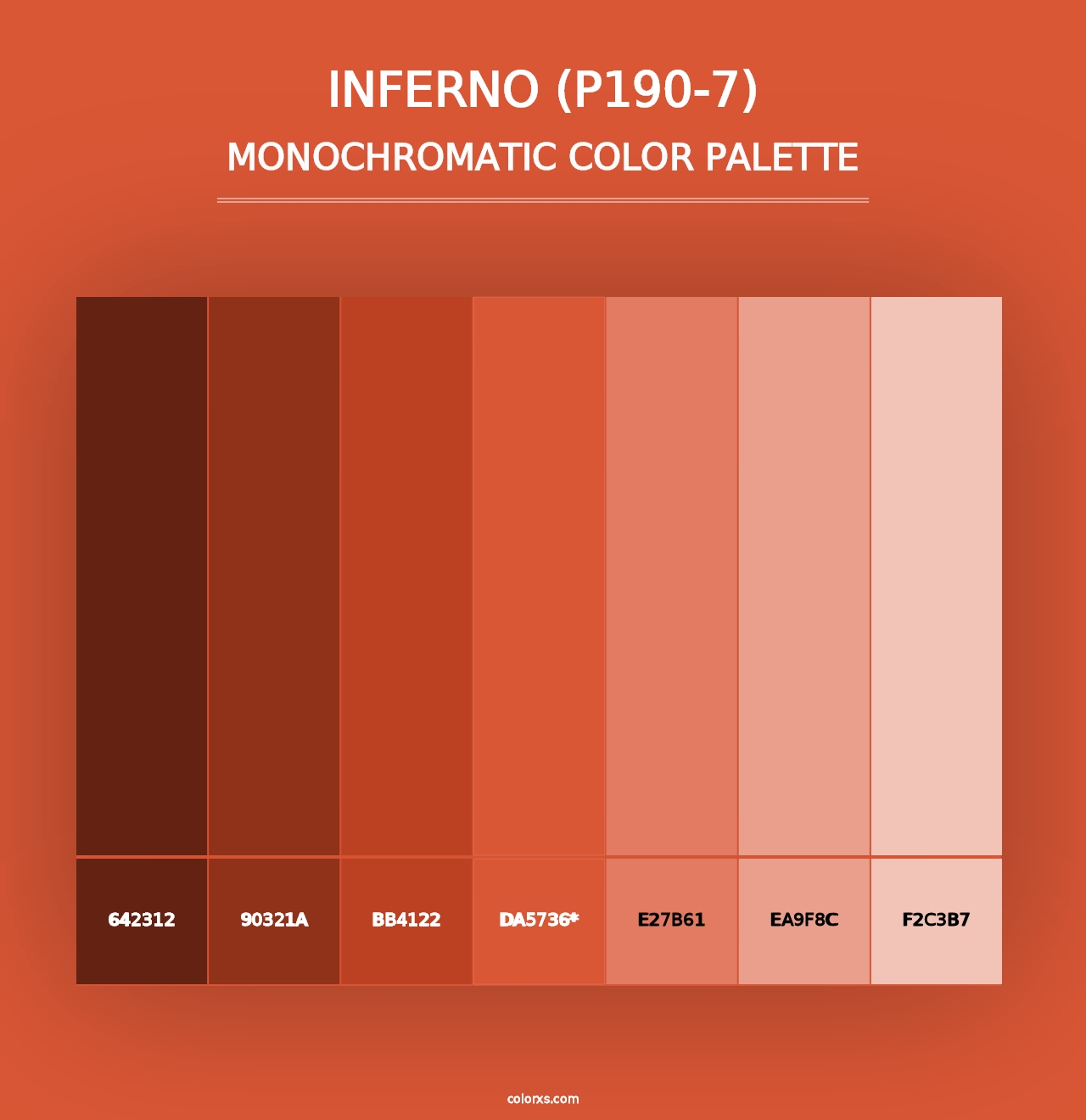 Inferno (P190-7) - Monochromatic Color Palette