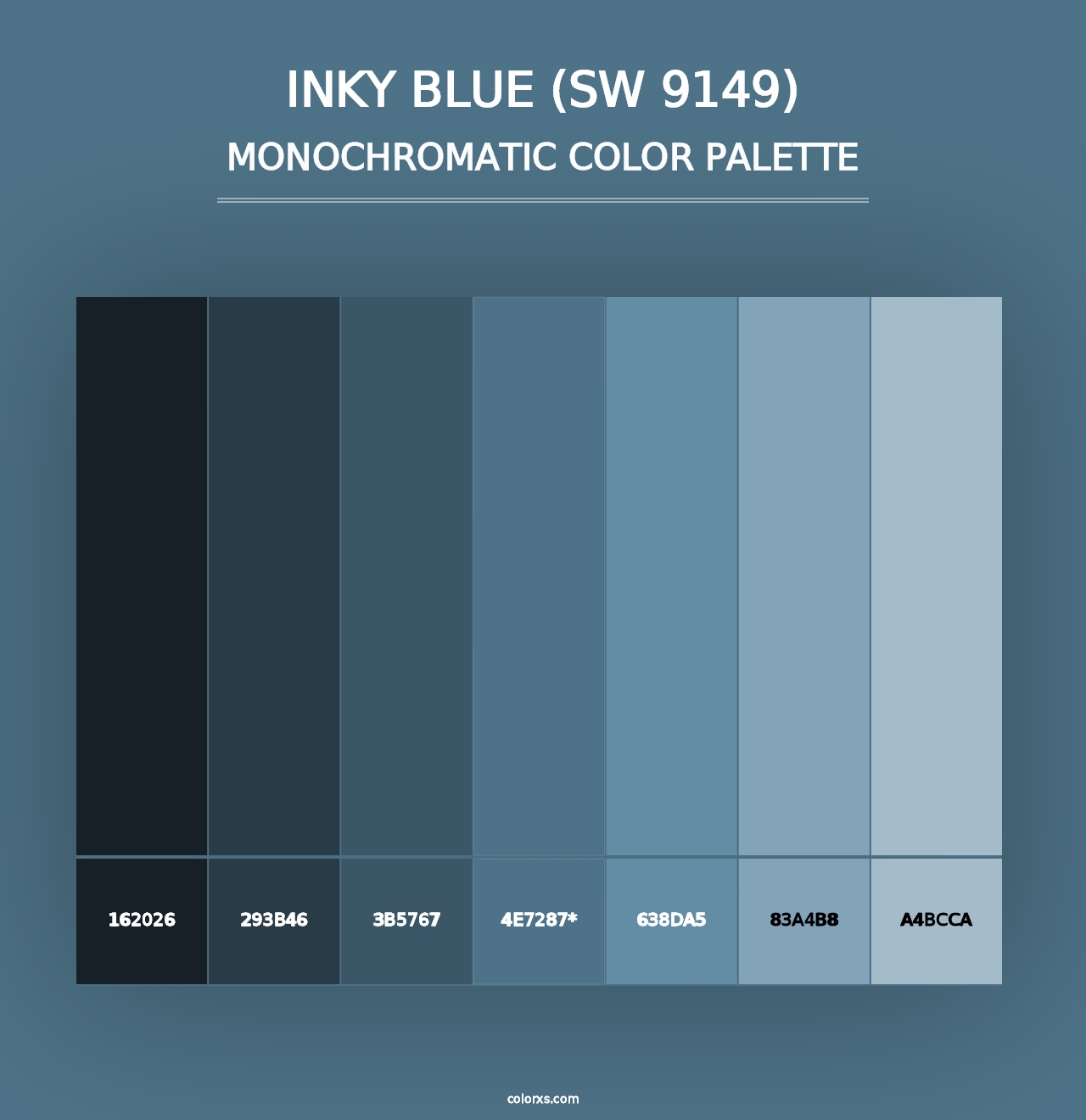 Inky Blue (SW 9149) - Monochromatic Color Palette