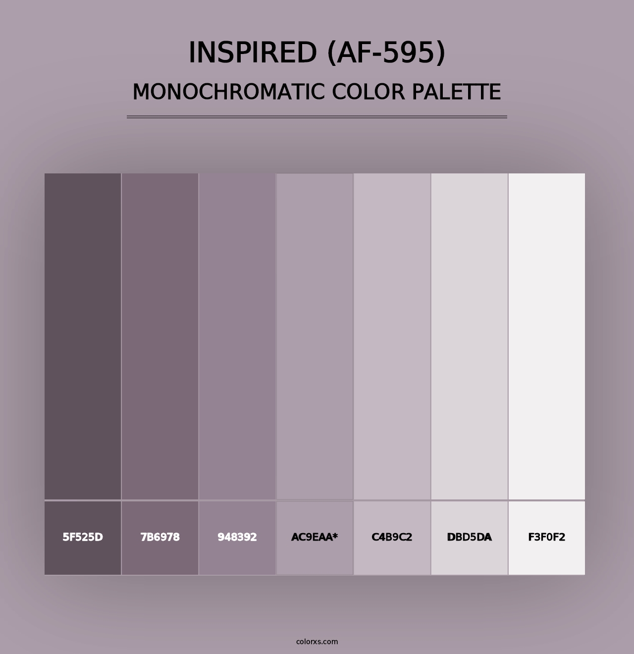 Inspired (AF-595) - Monochromatic Color Palette