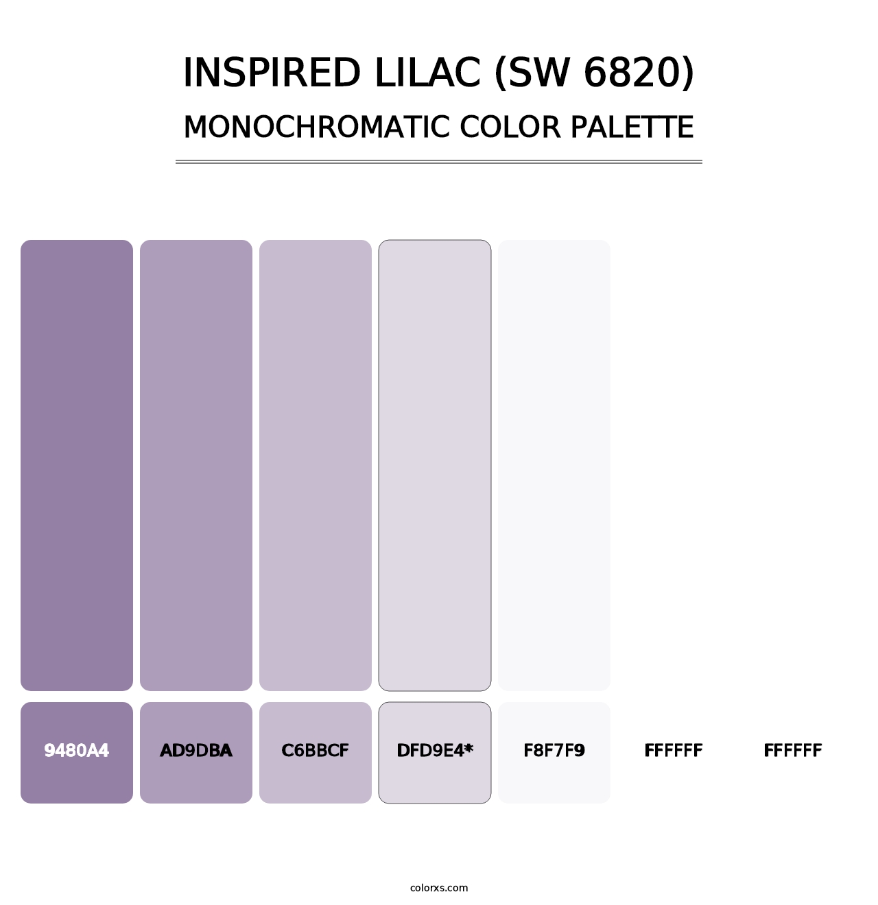 Inspired Lilac (SW 6820) - Monochromatic Color Palette