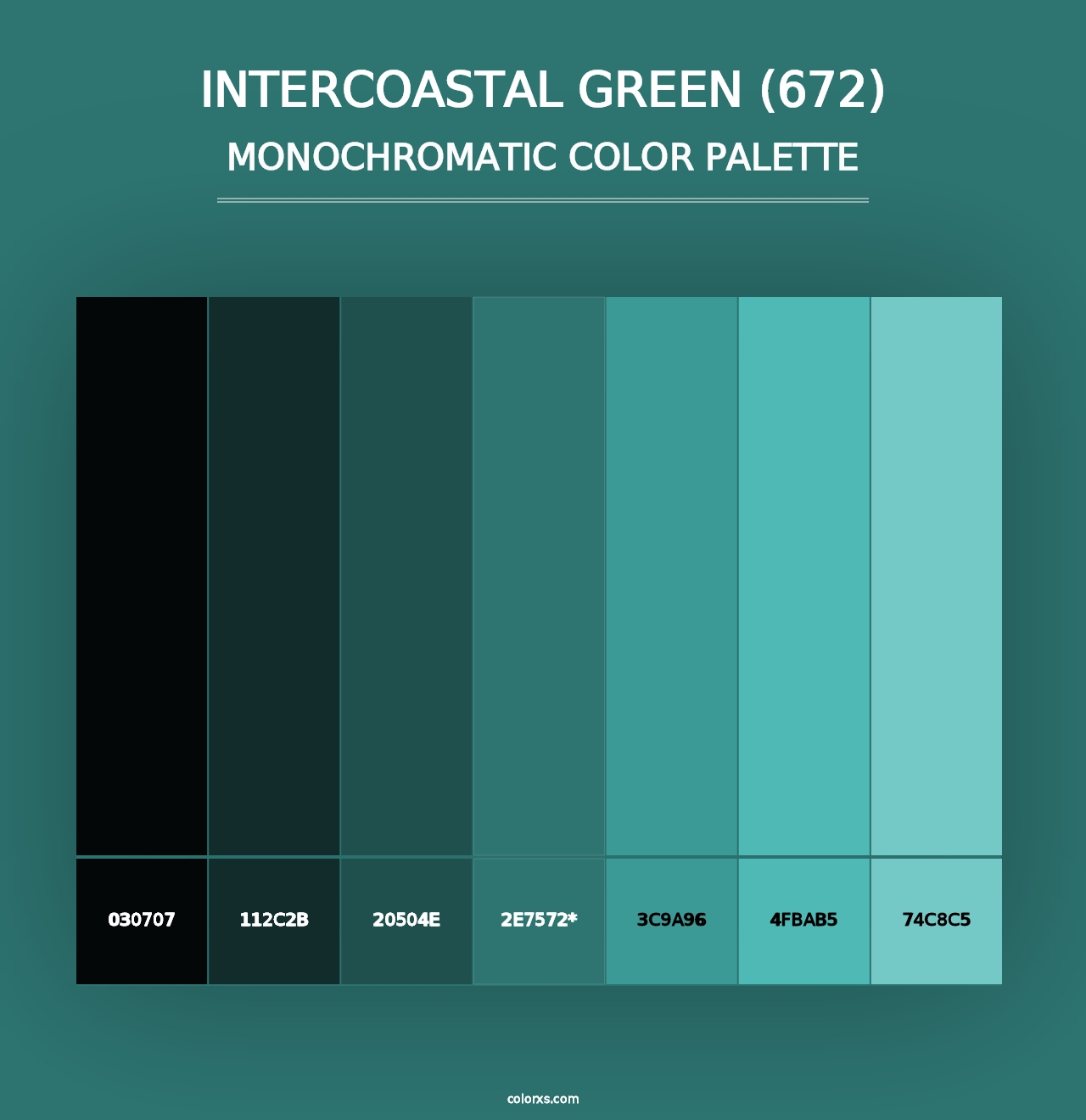 Intercoastal Green (672) - Monochromatic Color Palette