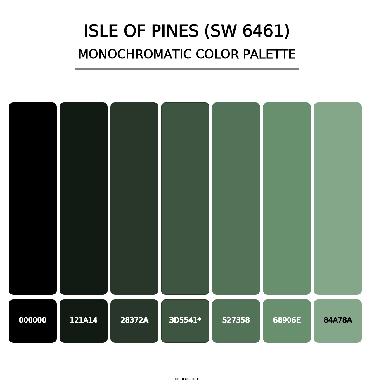 Isle of Pines (SW 6461) - Monochromatic Color Palette