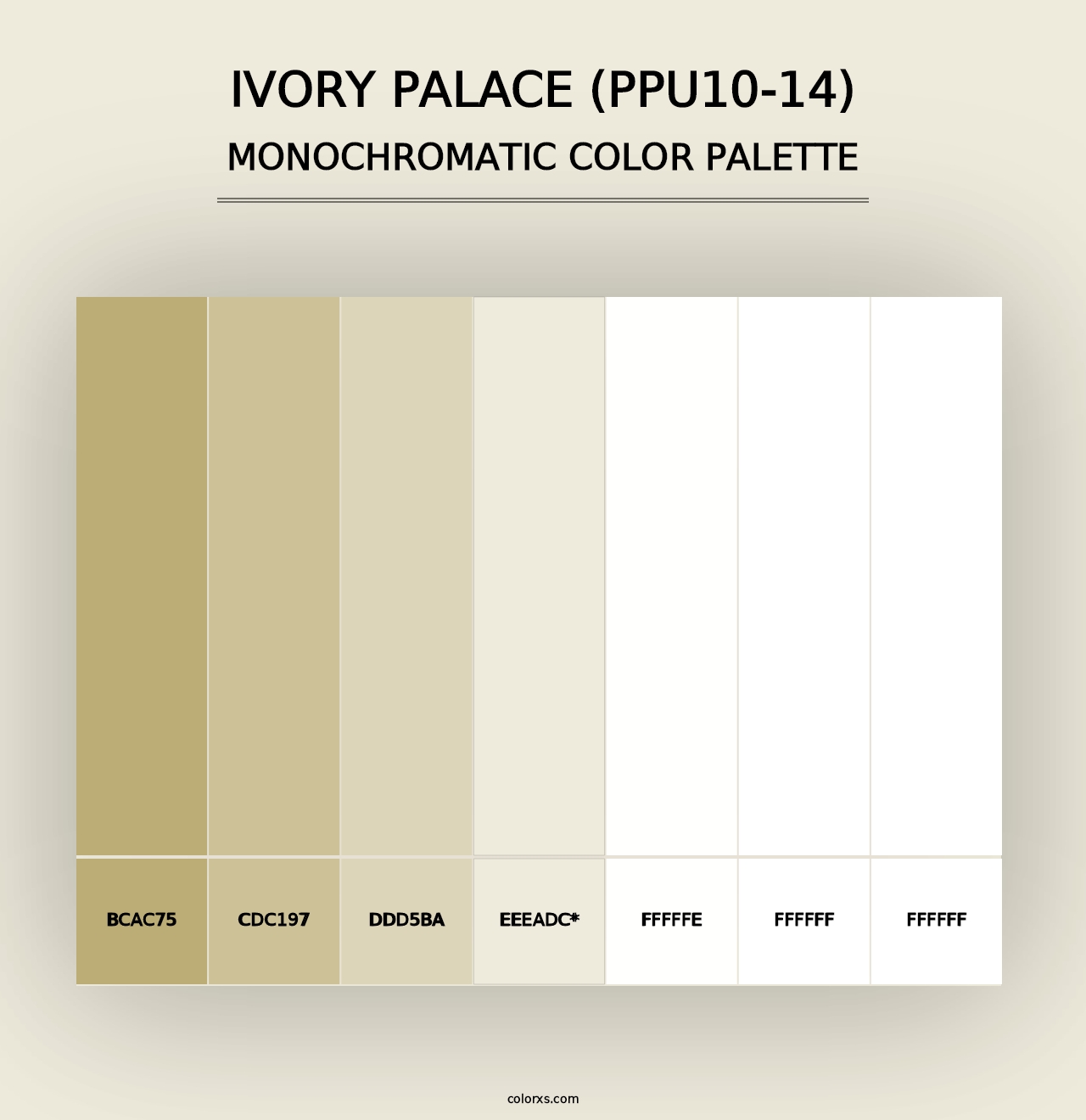 Ivory Palace (PPU10-14) - Monochromatic Color Palette