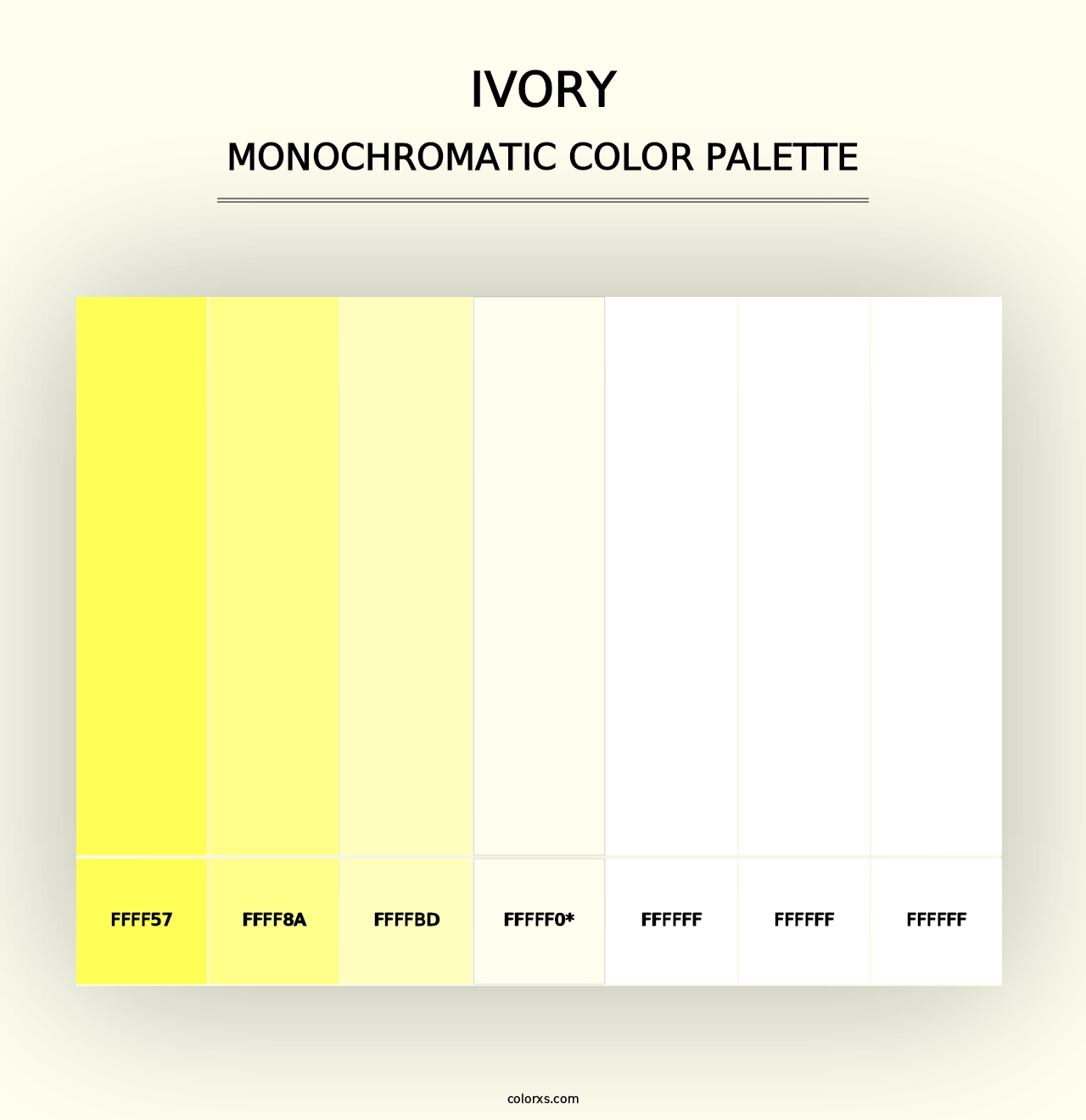 Ivory - Monochromatic Color Palette