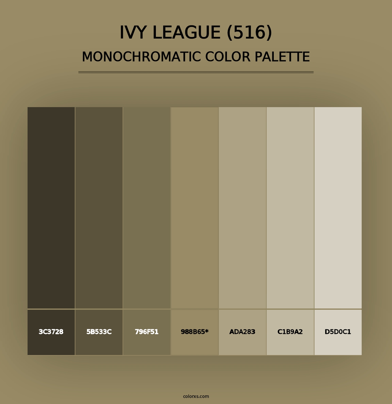 Ivy League (516) - Monochromatic Color Palette