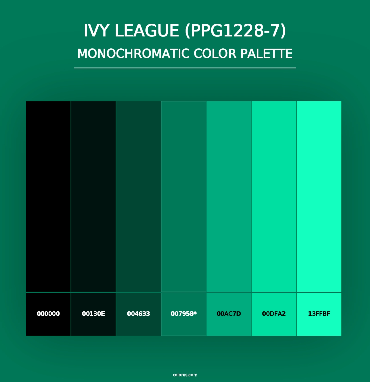 Ivy League (PPG1228-7) - Monochromatic Color Palette