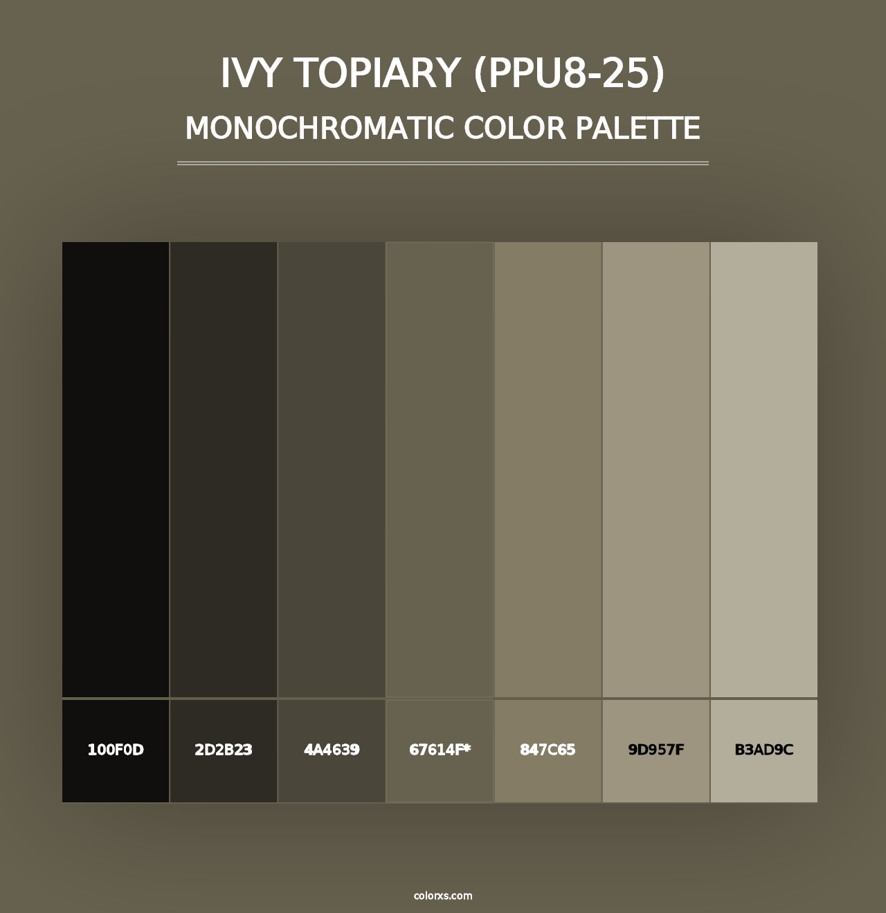 Ivy Topiary (PPU8-25) - Monochromatic Color Palette