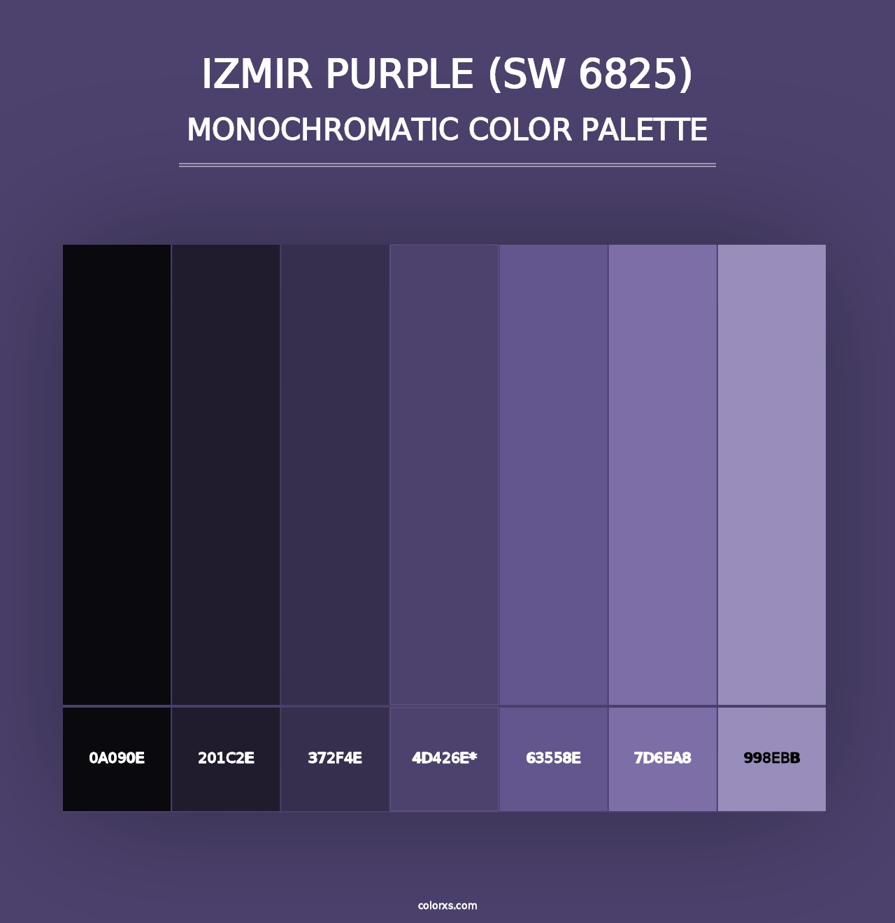 Izmir Purple (SW 6825) - Monochromatic Color Palette