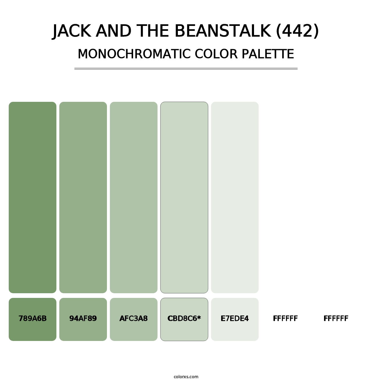 Jack and the Beanstalk (442) - Monochromatic Color Palette