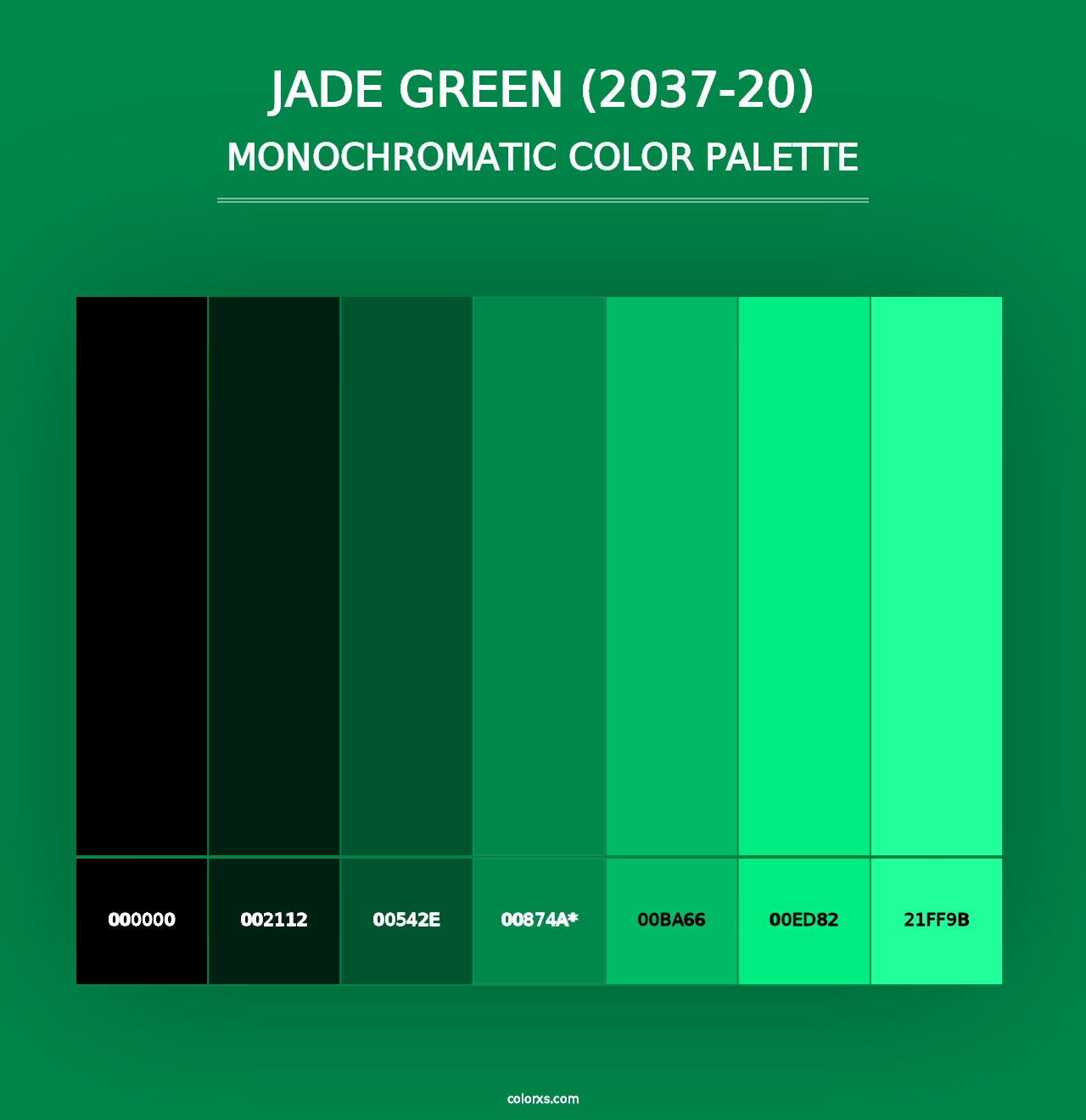 Jade Green (2037-20) - Monochromatic Color Palette