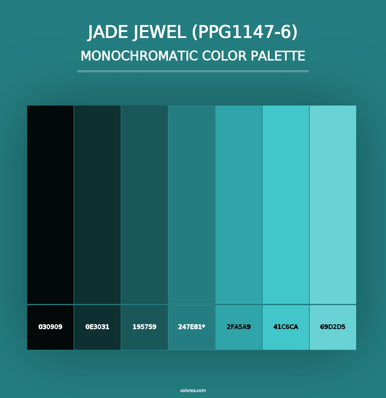 Jade Jewel (PPG1147-6) - Monochromatic Color Palette