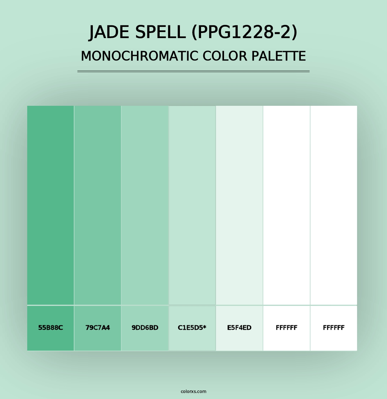 Jade Spell (PPG1228-2) - Monochromatic Color Palette