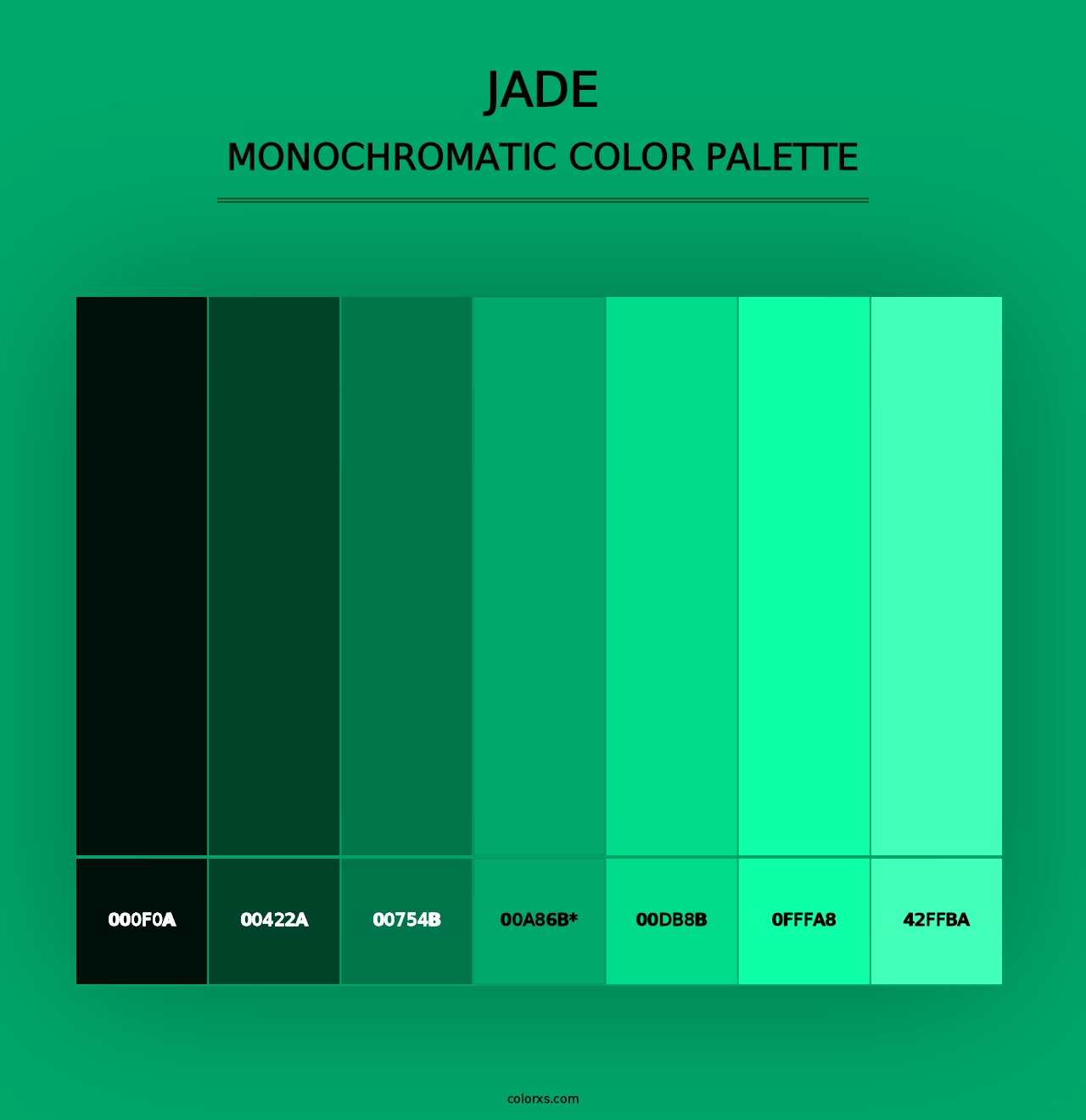 Jade - Monochromatic Color Palette