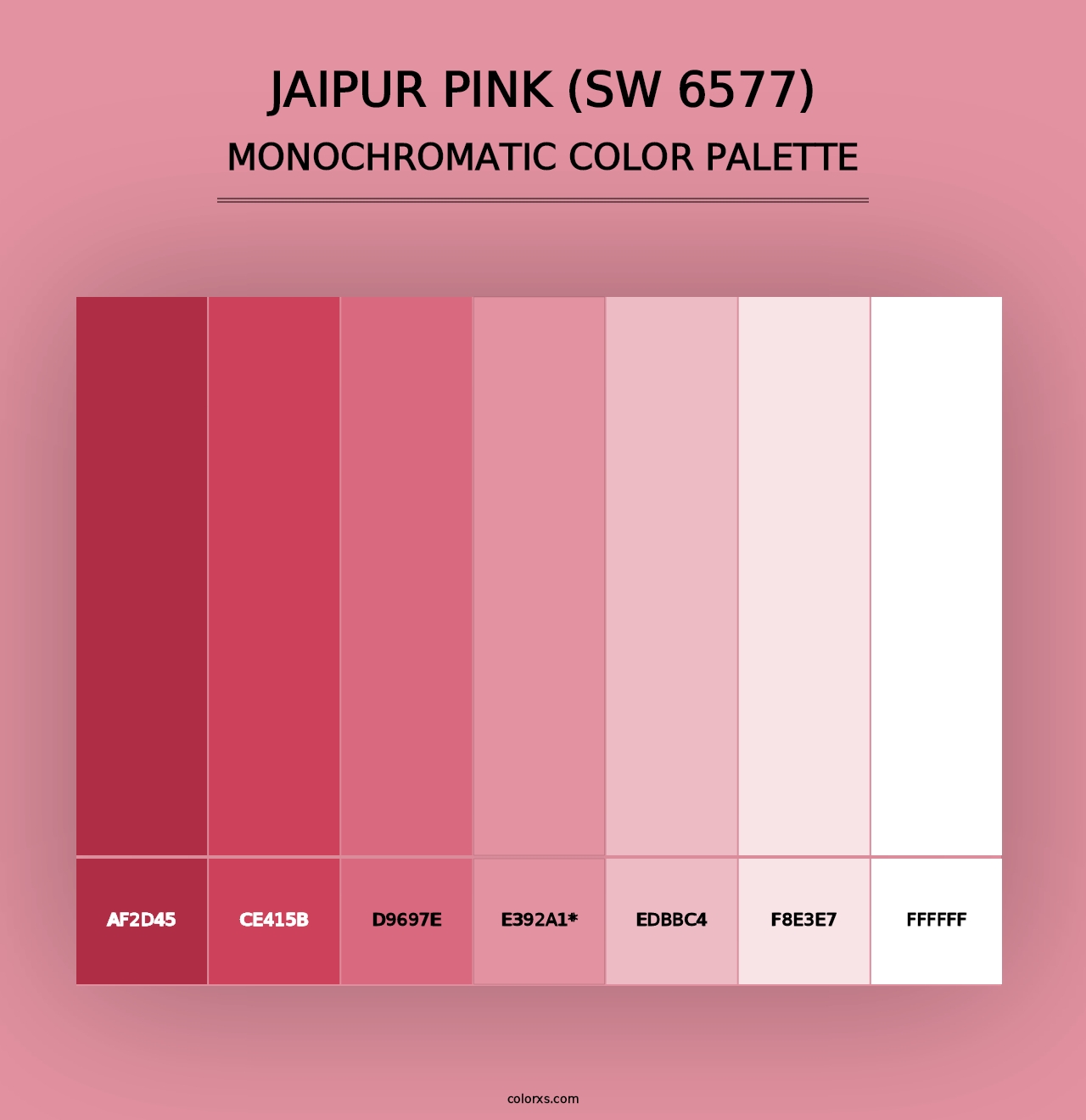 Jaipur Pink (SW 6577) - Monochromatic Color Palette