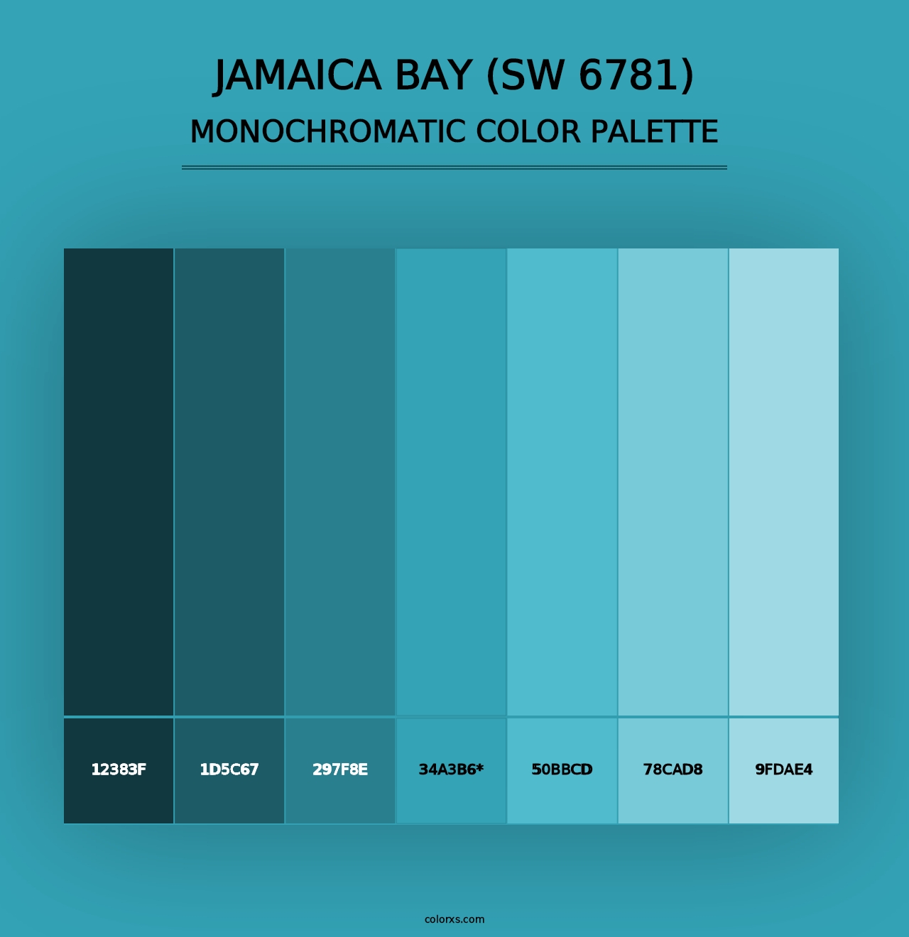 Jamaica Bay (SW 6781) - Monochromatic Color Palette