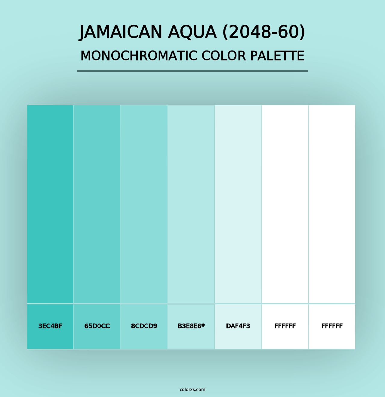 Jamaican Aqua (2048-60) - Monochromatic Color Palette