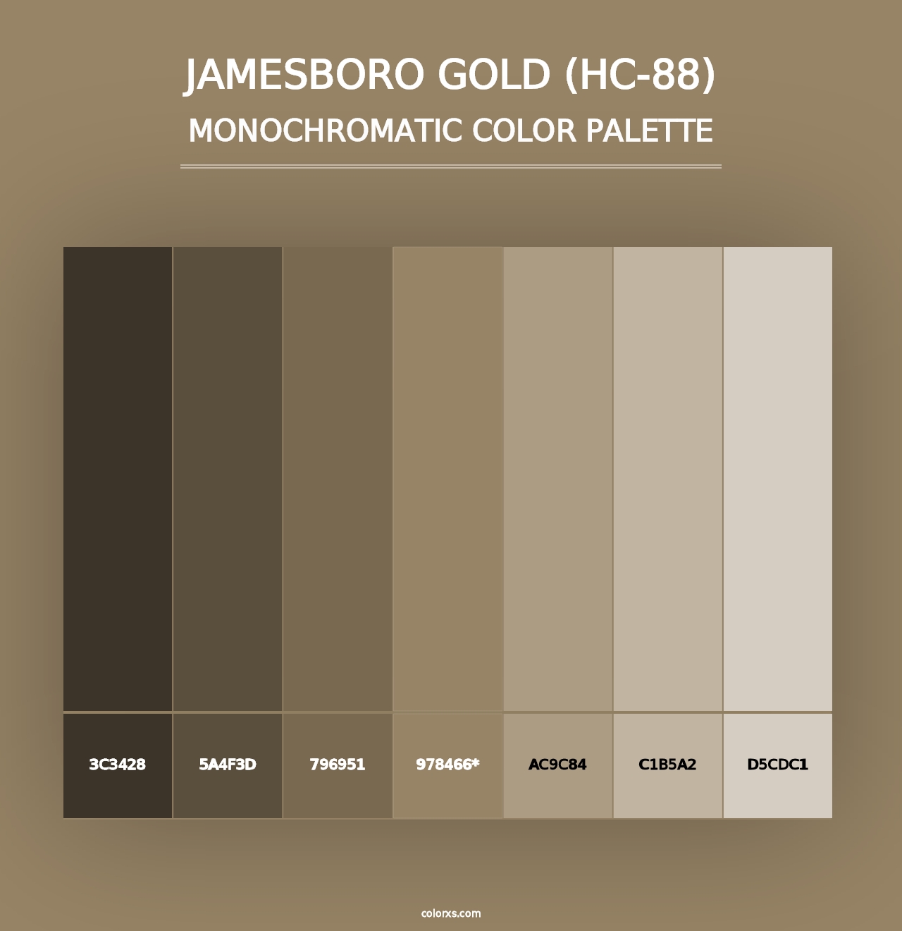 Jamesboro Gold (HC-88) - Monochromatic Color Palette