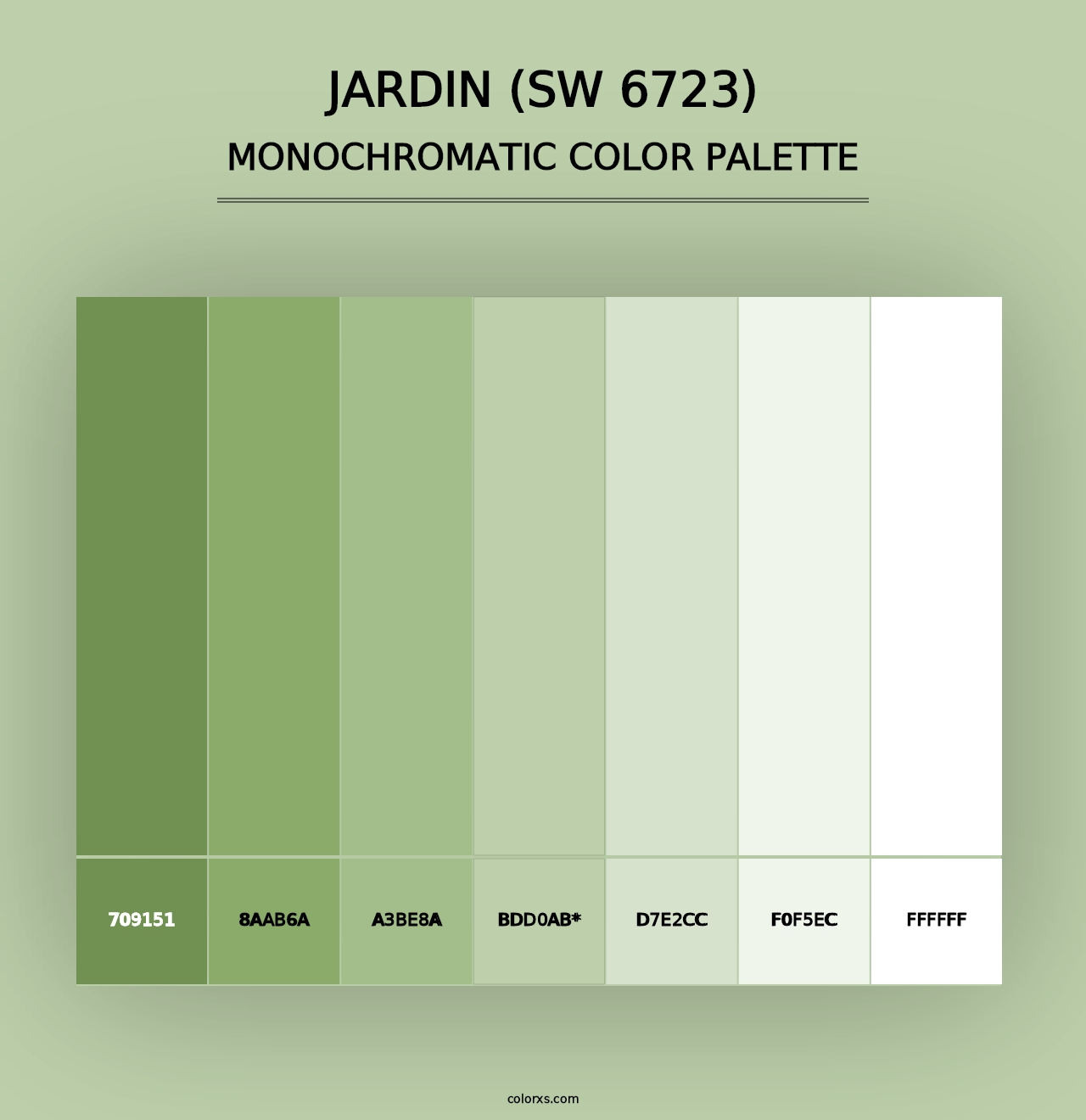 Jardin (SW 6723) - Monochromatic Color Palette