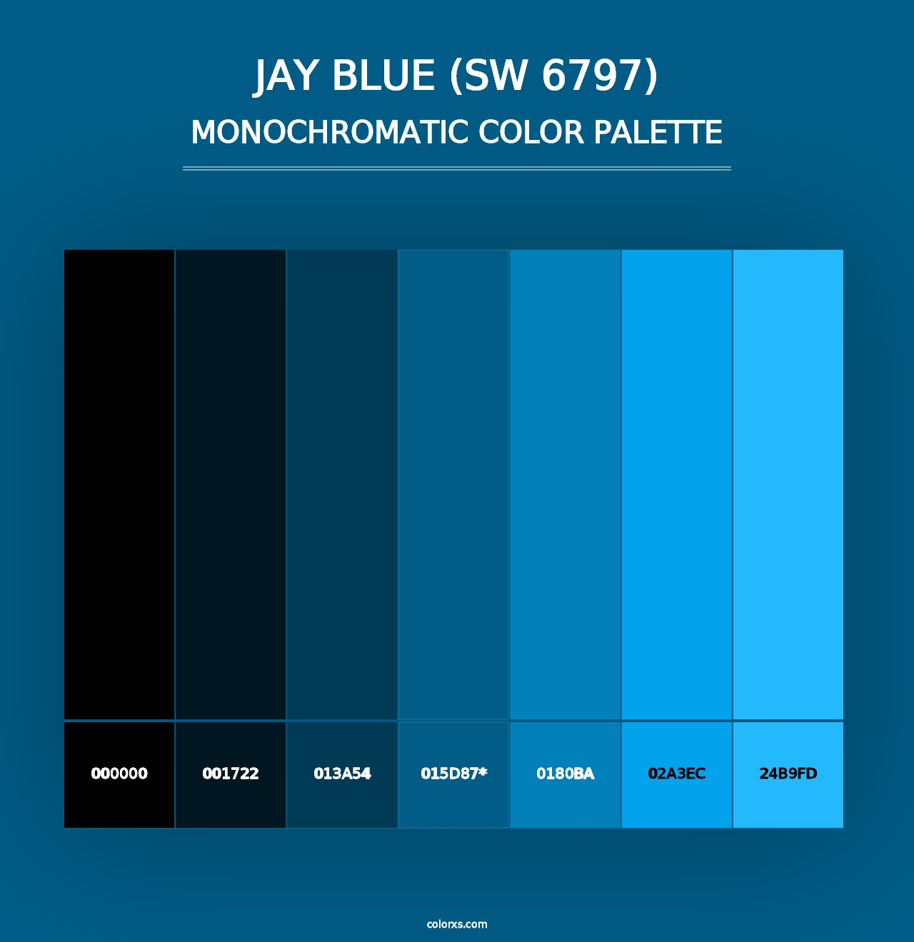 Jay Blue (SW 6797) - Monochromatic Color Palette