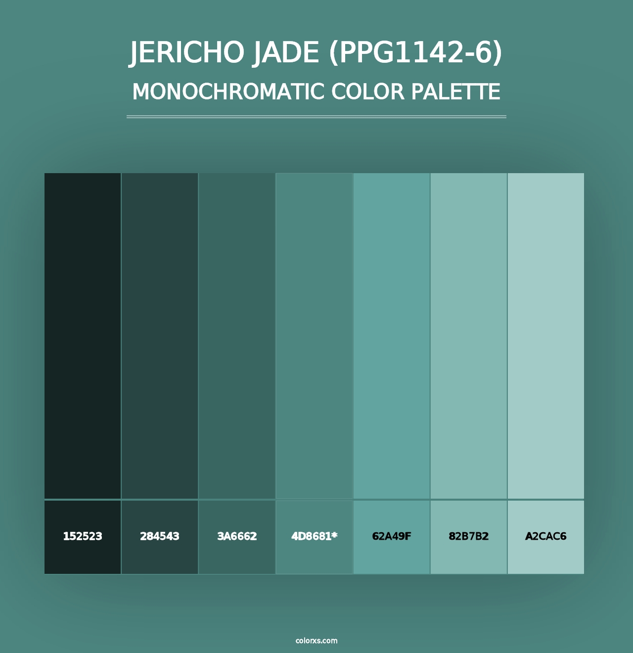 Jericho Jade (PPG1142-6) - Monochromatic Color Palette