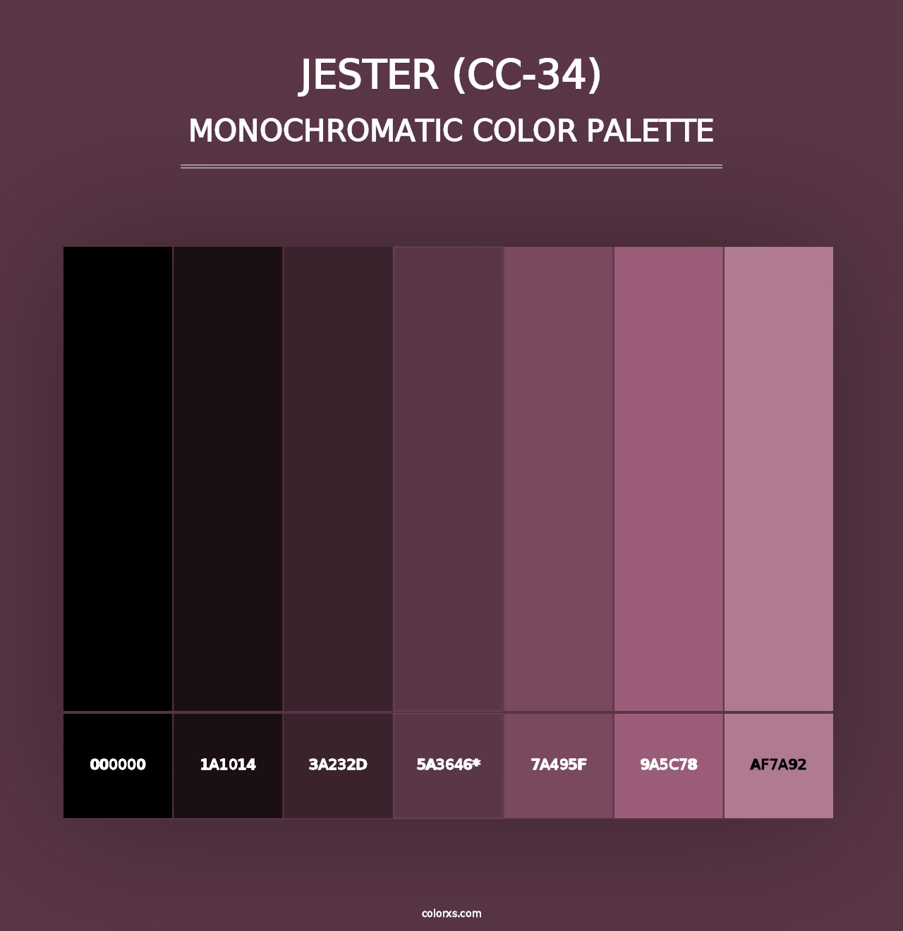 Jester (CC-34) - Monochromatic Color Palette