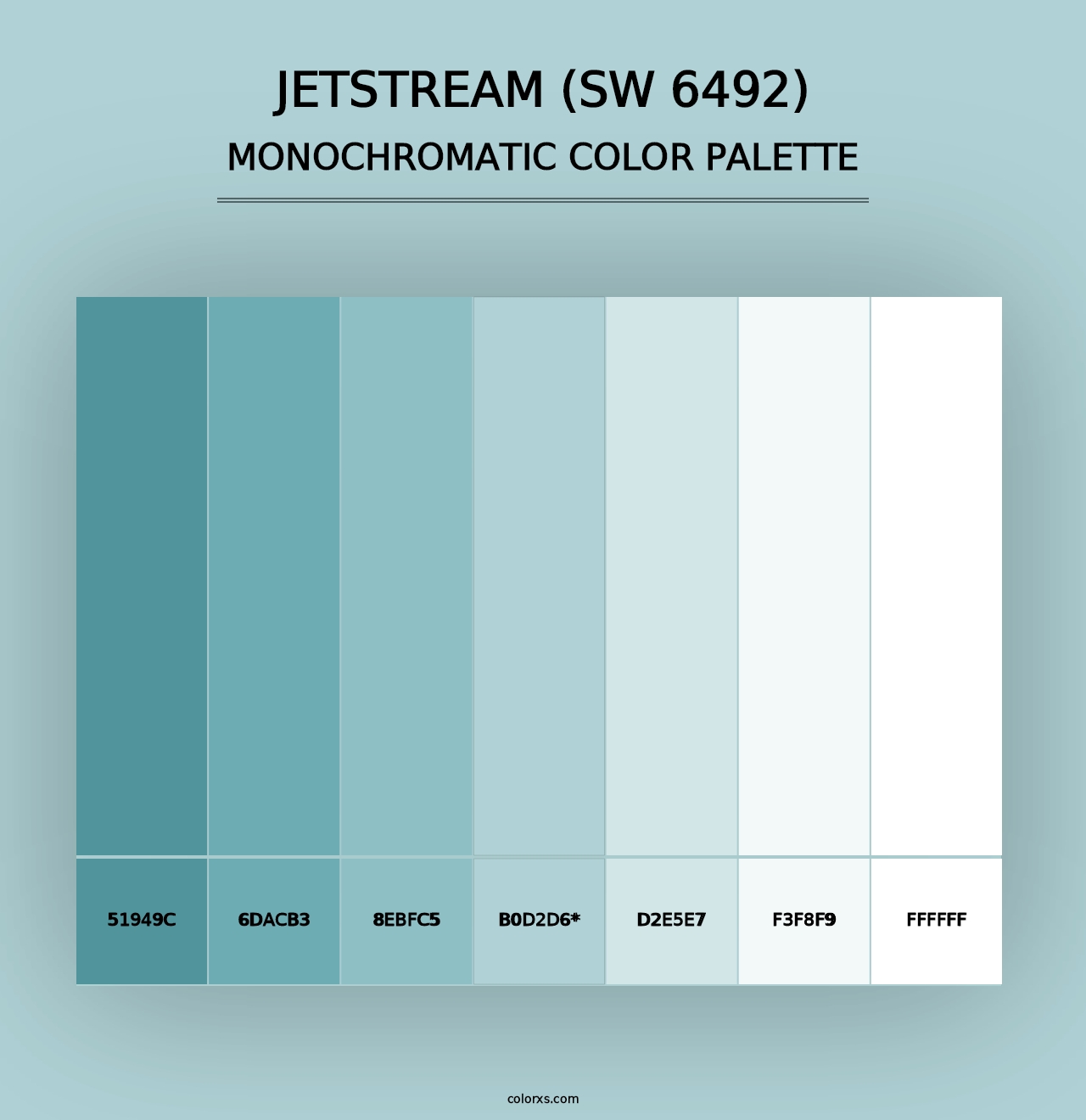 Jetstream (SW 6492) - Monochromatic Color Palette