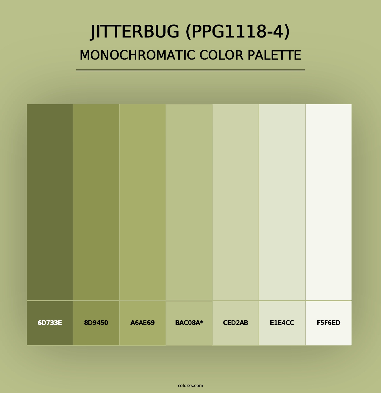 Jitterbug (PPG1118-4) - Monochromatic Color Palette