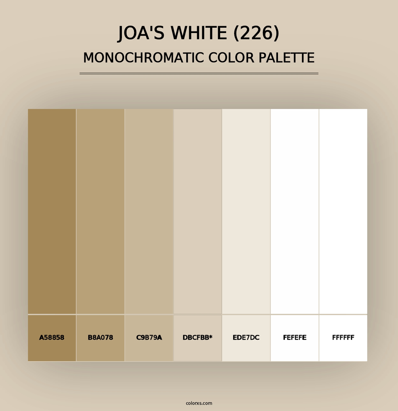 Joa's White (226) - Monochromatic Color Palette