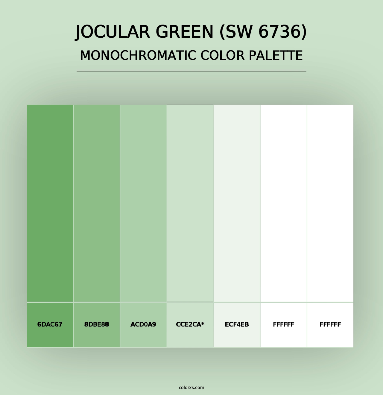 Jocular Green (SW 6736) - Monochromatic Color Palette