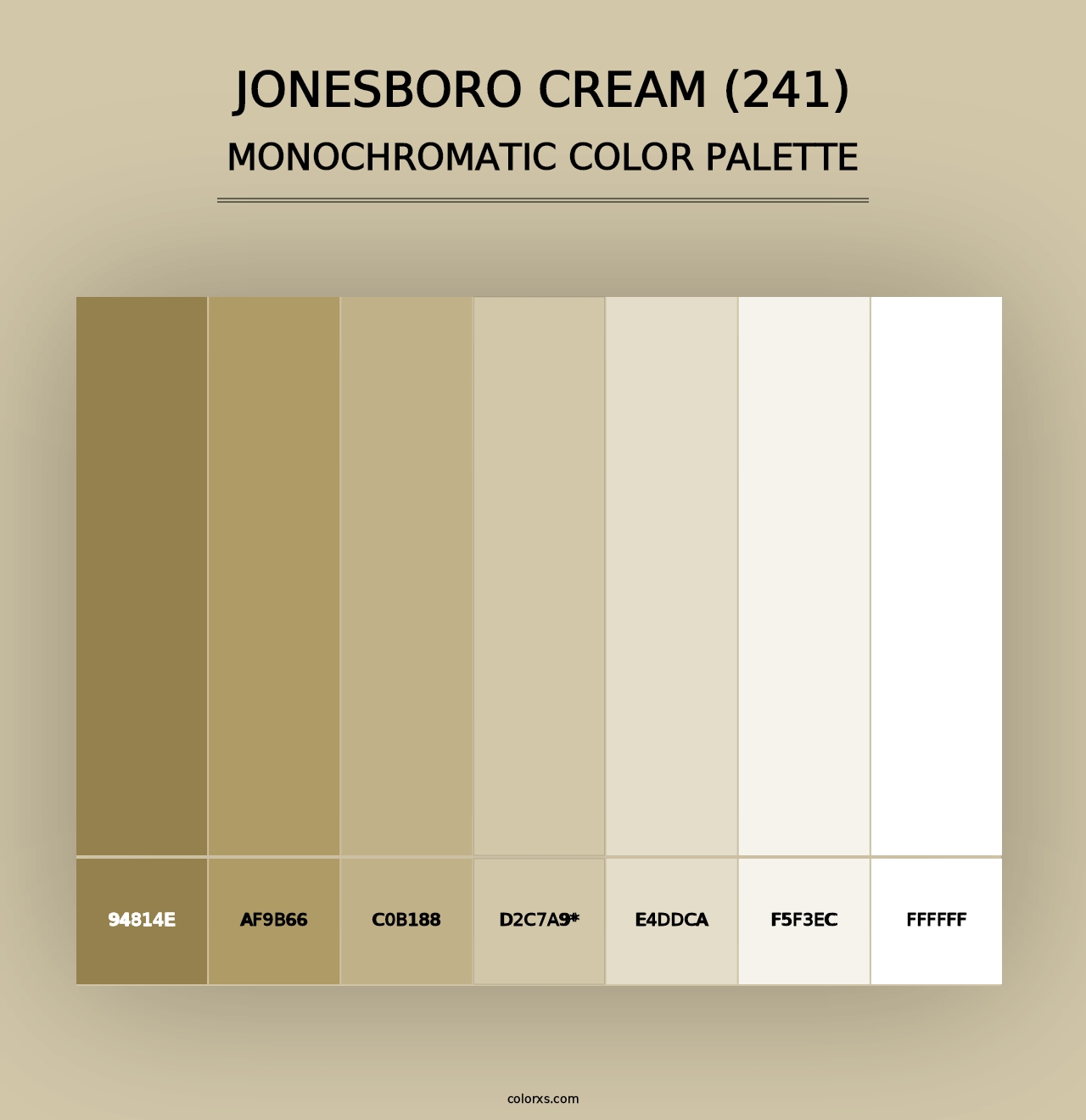 Jonesboro Cream (241) - Monochromatic Color Palette